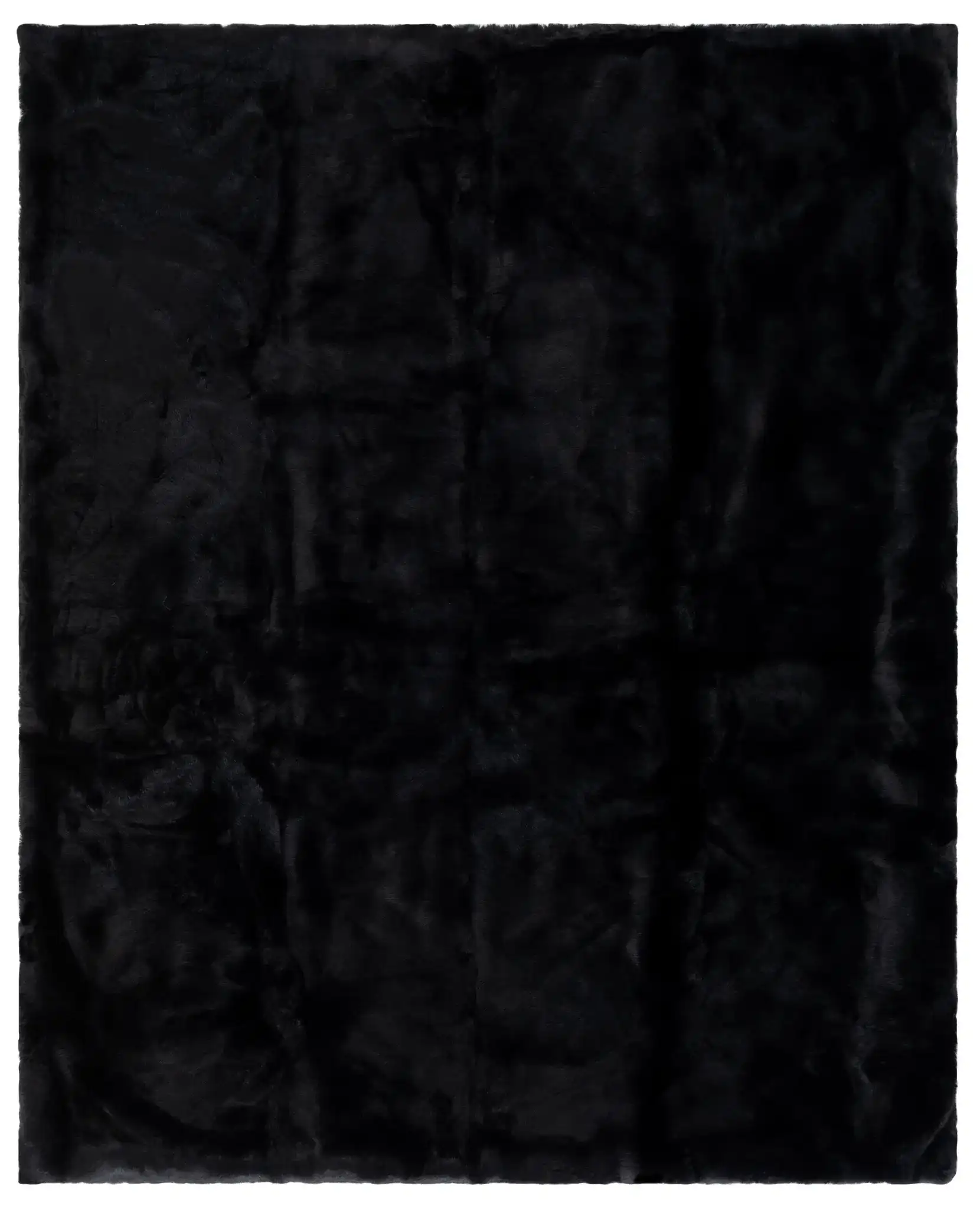 Faux Black Mink Throw in Black, detail view