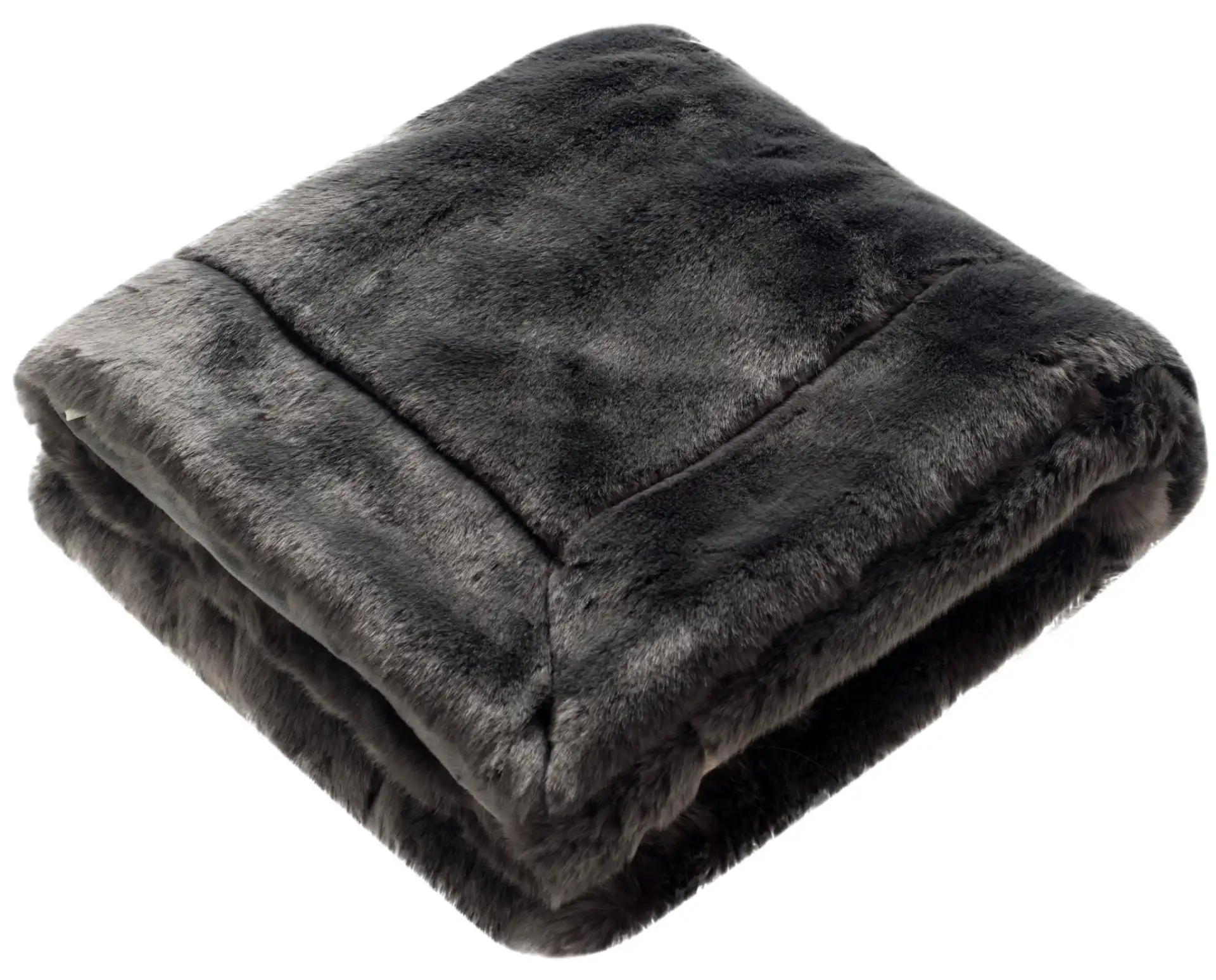 Faux Silver Fox Throw in Silver, detail view
