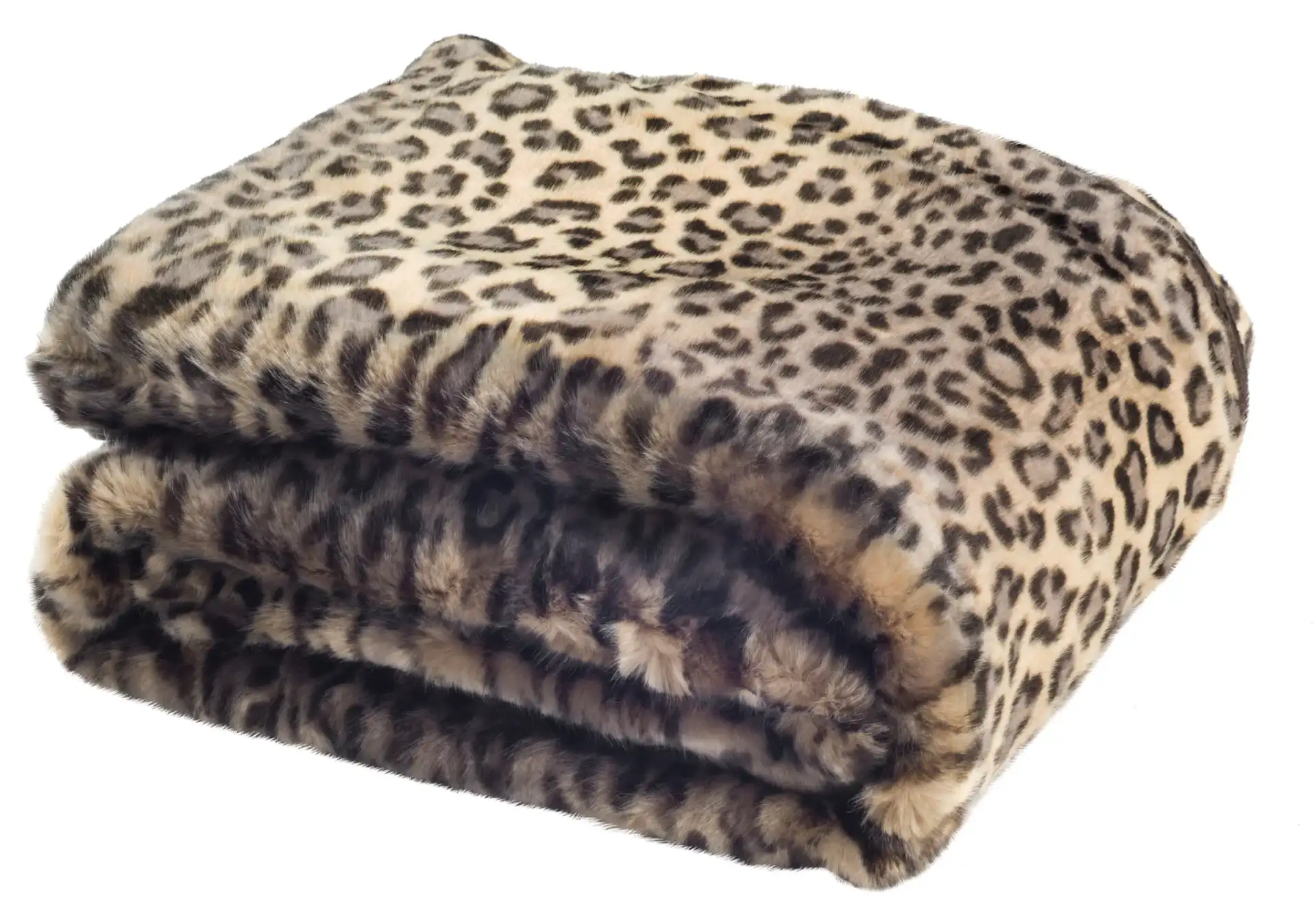 Faux Black Leopard Throw in Leopard
