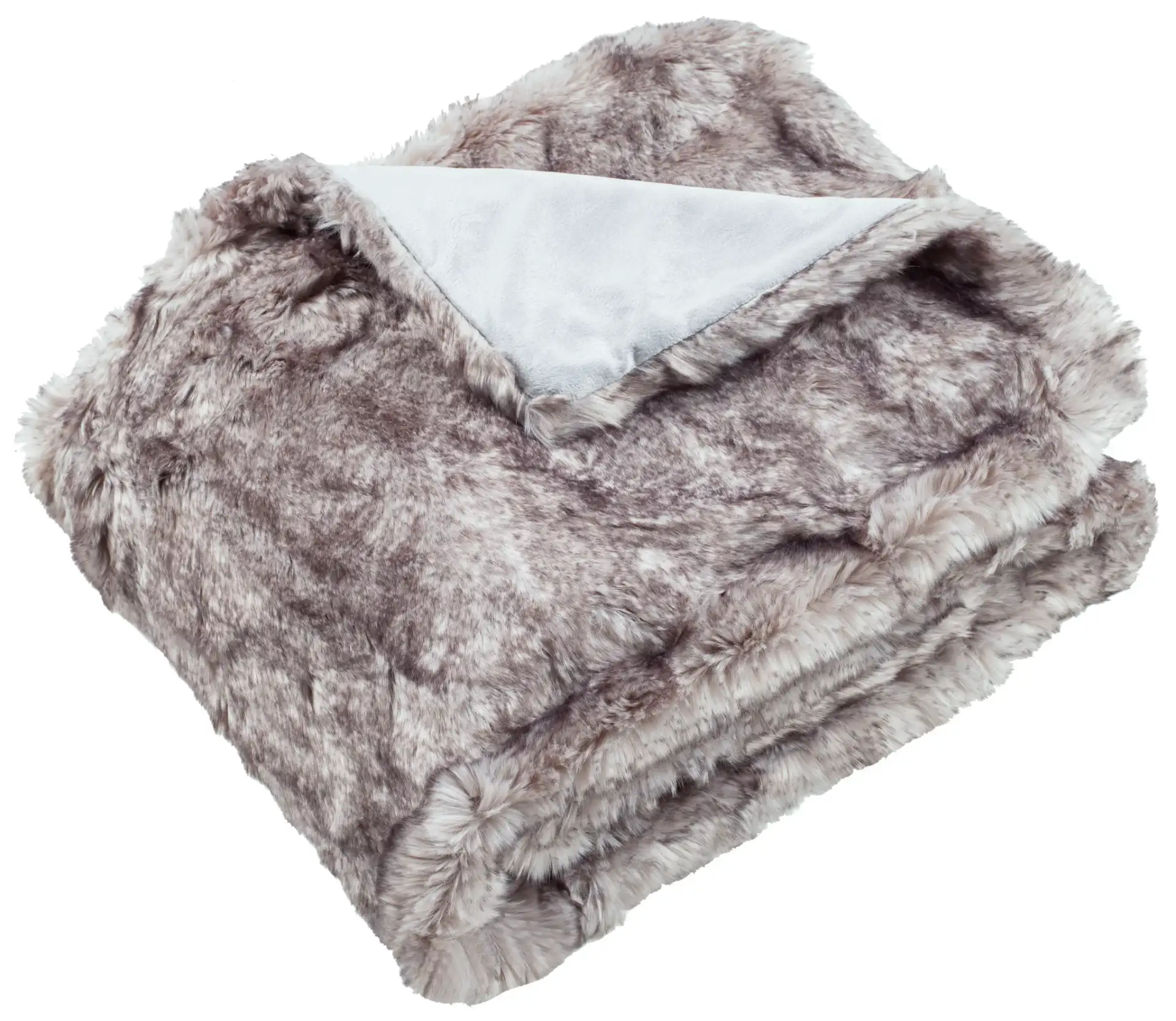Faux Chinchilla Throw in Gray