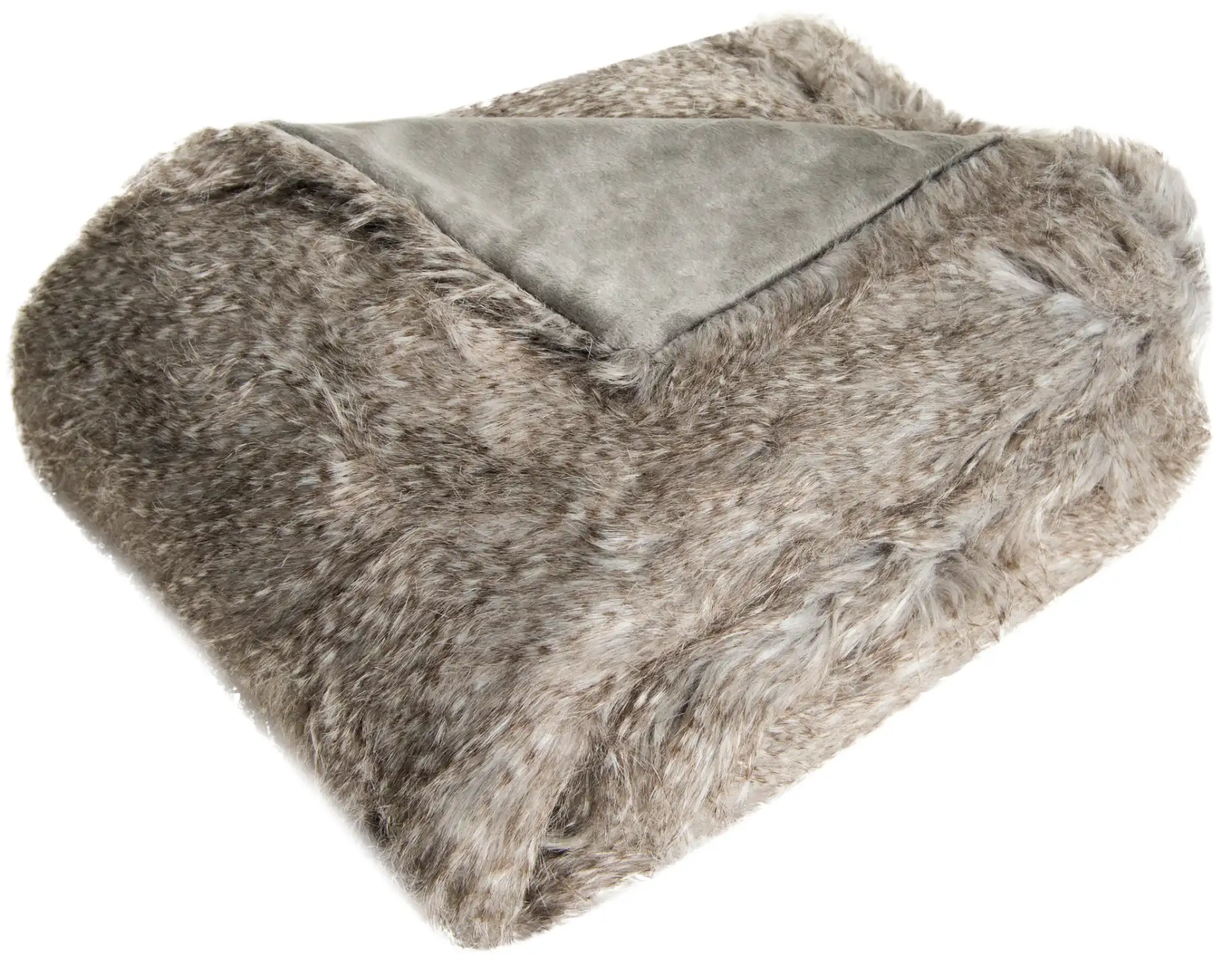 Faux Luxe Peacock Throw in Gray