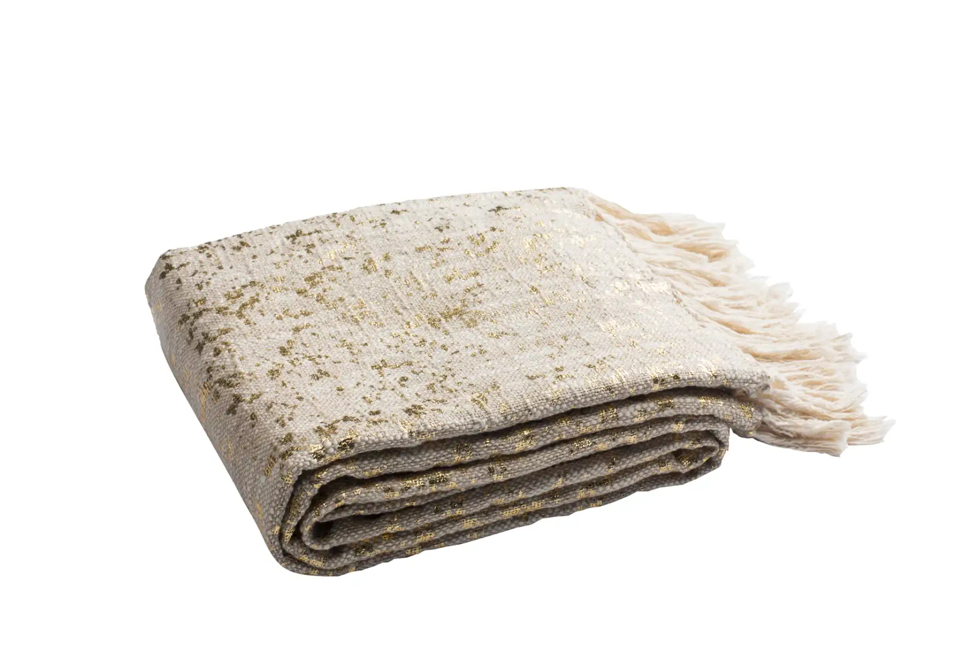 Peppin Metallic Throw in Natural / Gold