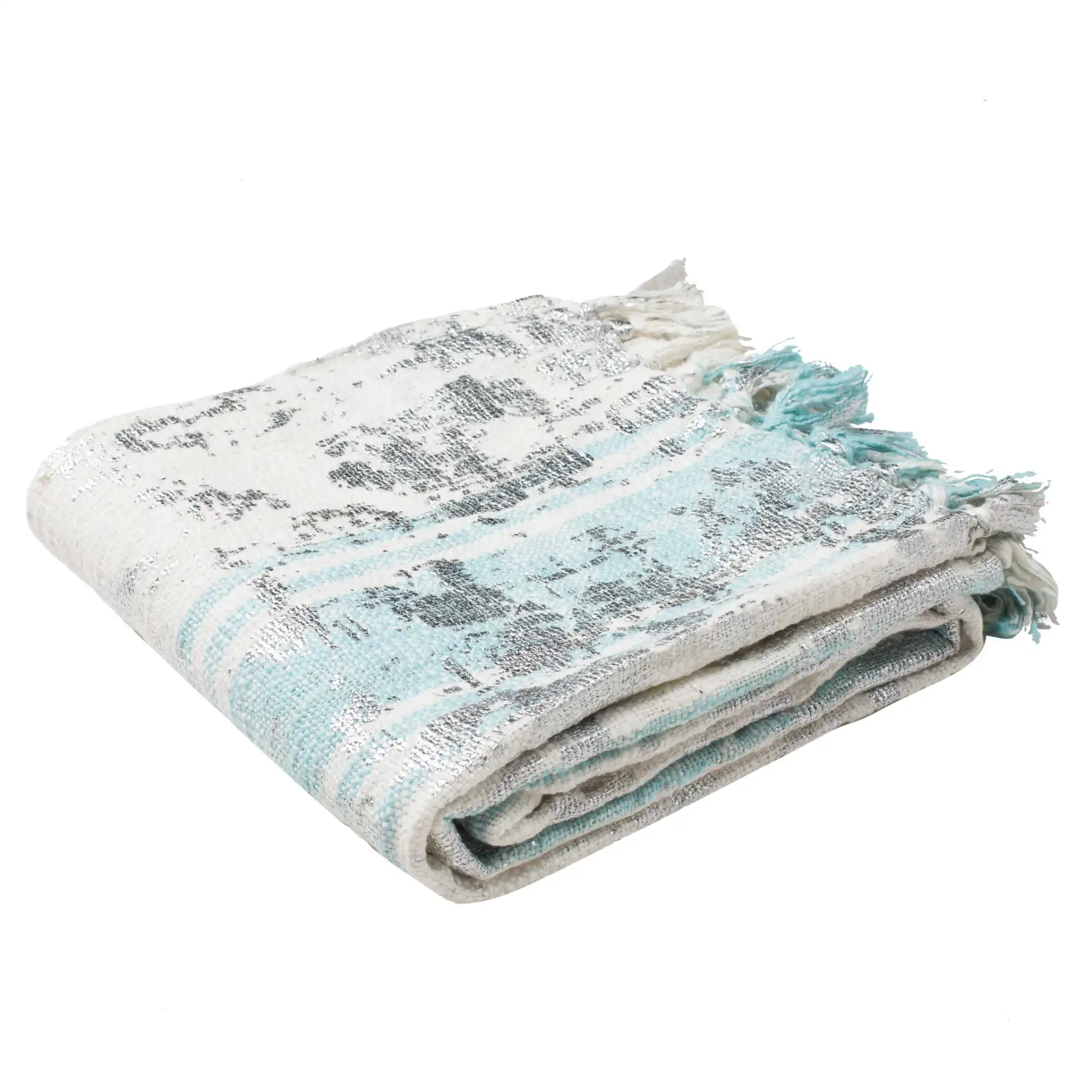 Nicola Metallic Throw in White