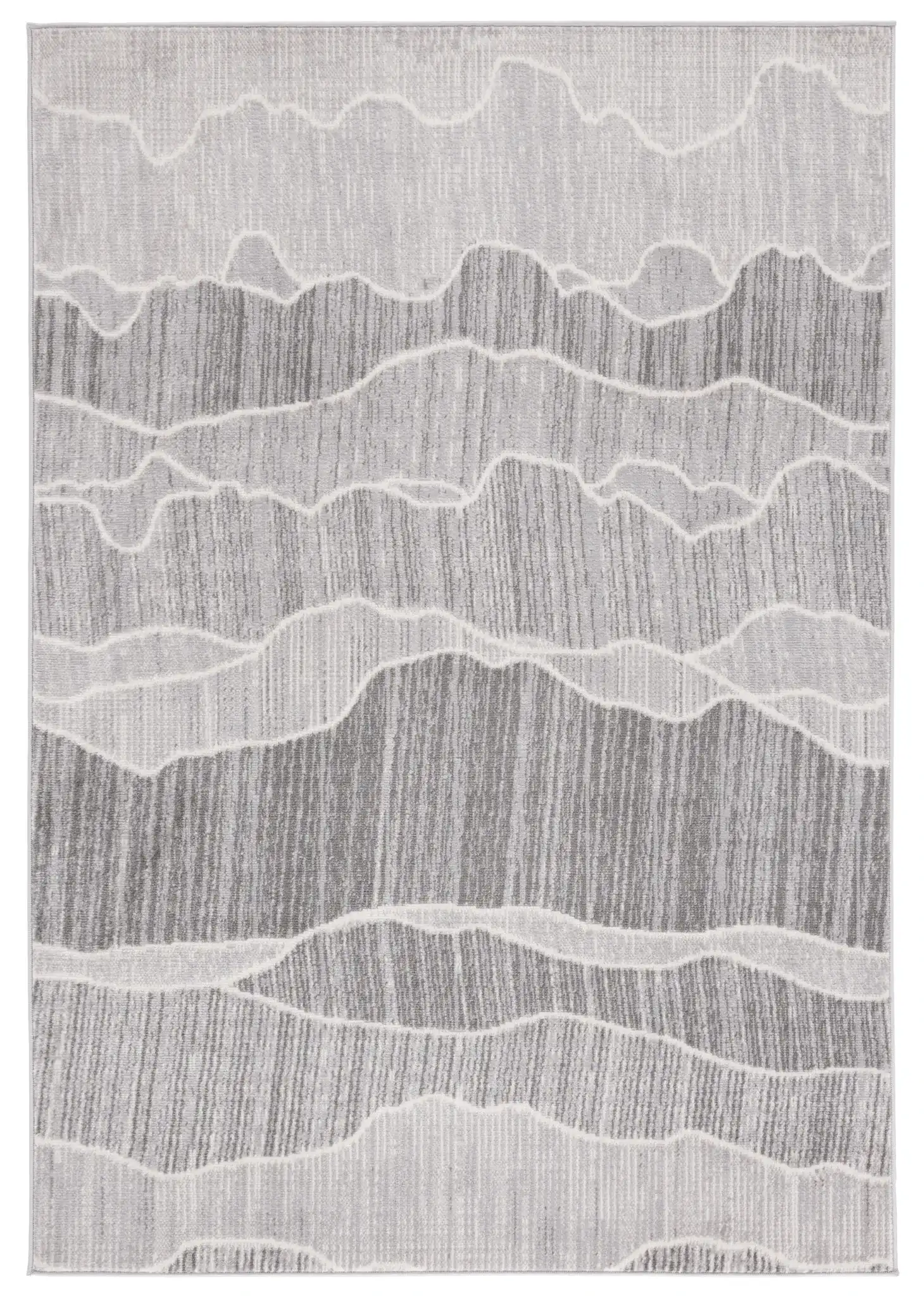 Temple Wave Rug in Gray / Dark Gray