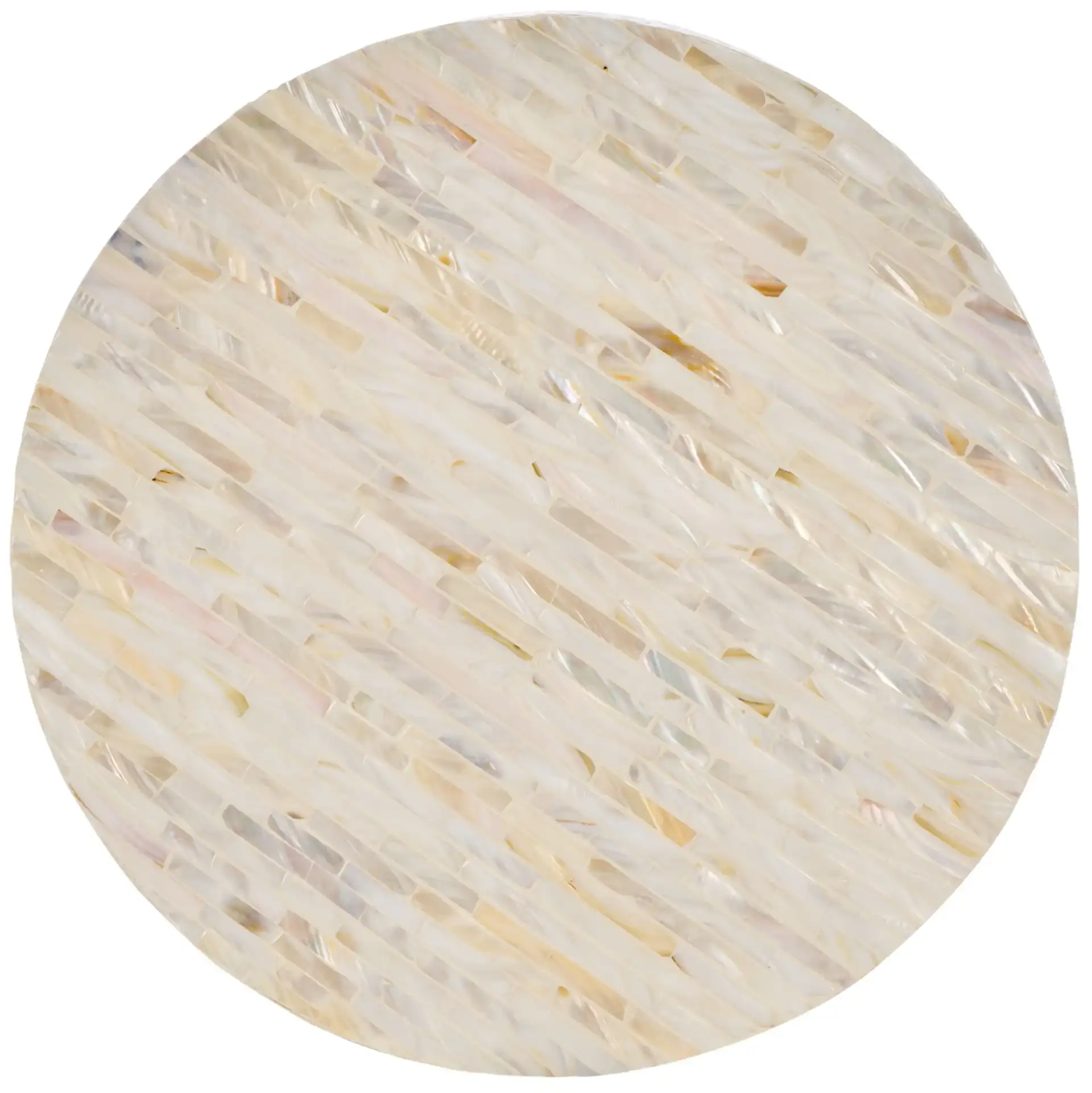 Perla Mosaic Round Side Table in Pink Champagne / Gold, detail view
