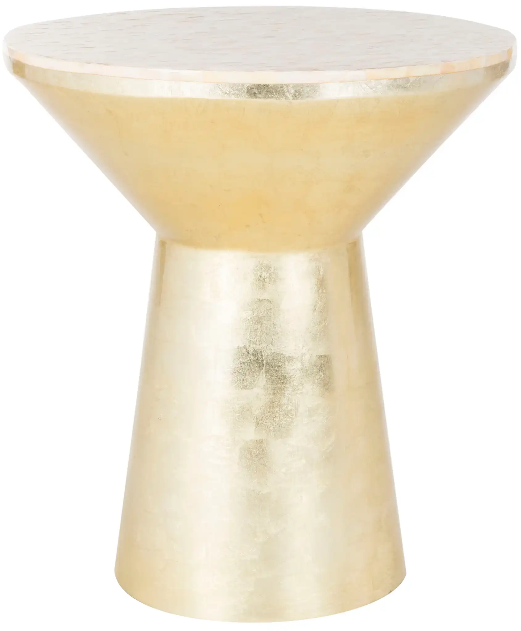 Fae Mosaic Top Round Side Table in Pink Champagne / Gold