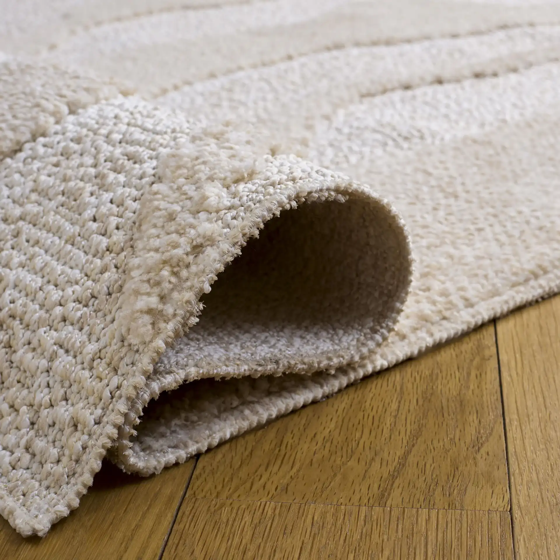Trends Modern Wave Rug in Beige / Ivory in a styled room