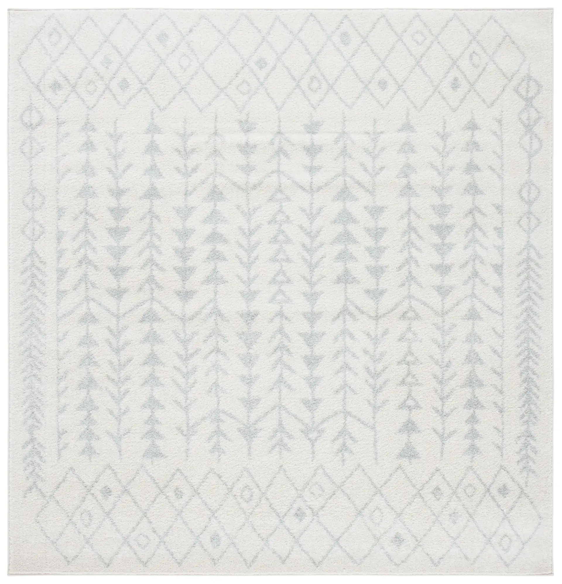 Tulum Tribal Arrow Rug in Ivory / Light Gray