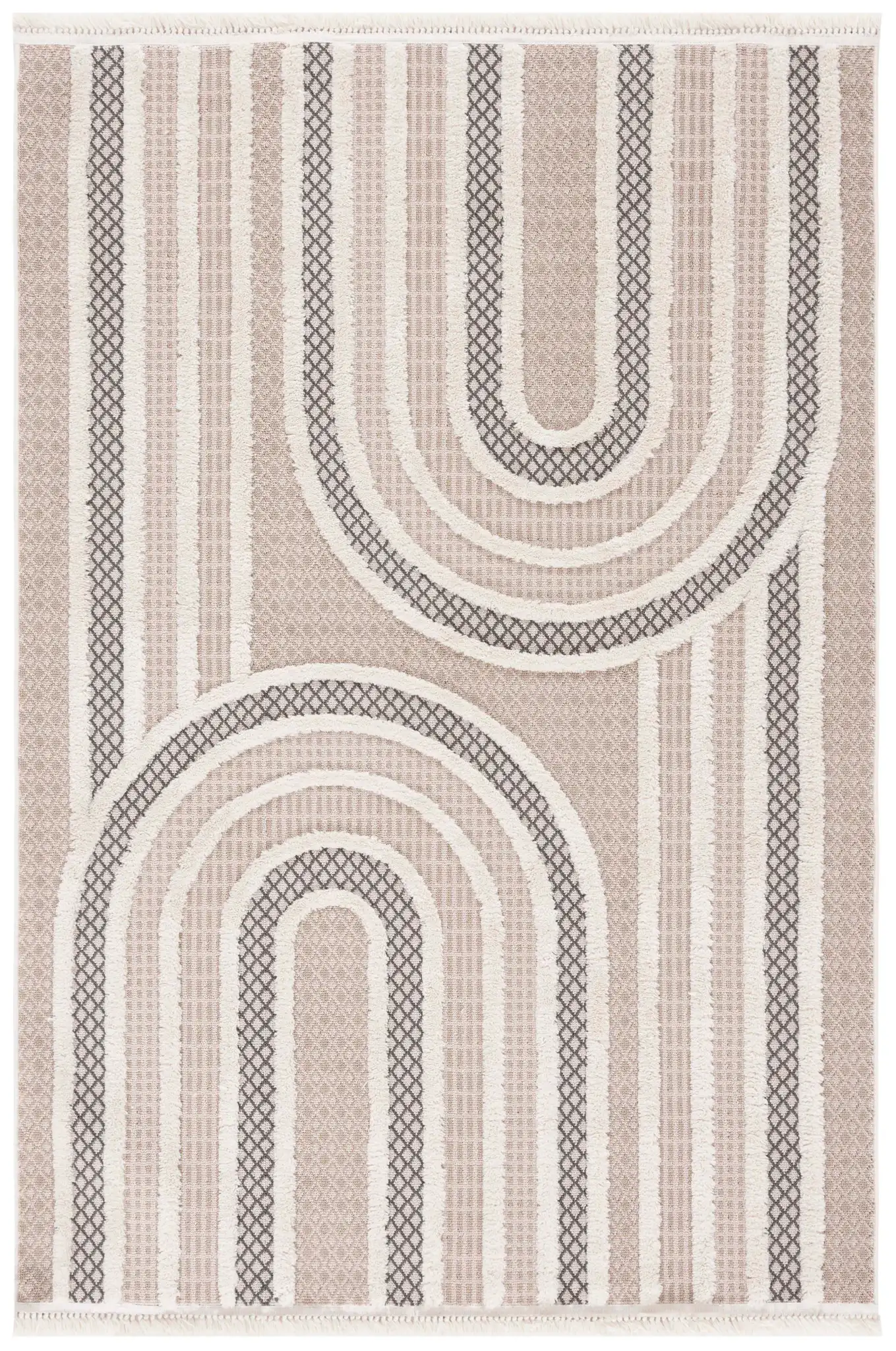 Urban Arch Stripe Rug in Beige / Ivory
