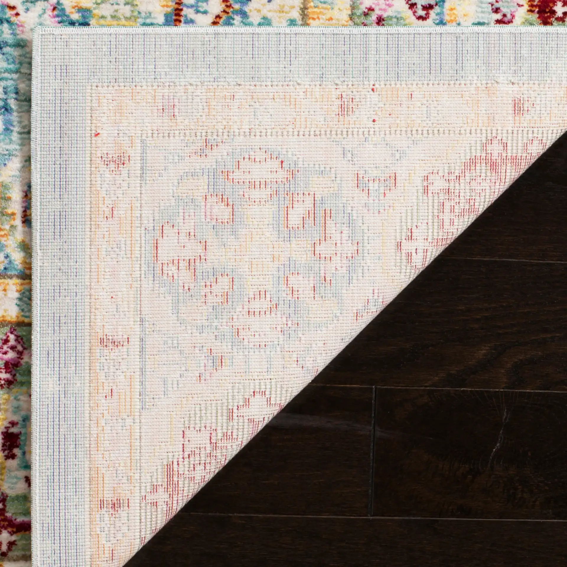 Valencia Medallion Rug in Blue / Multicolor in a styled room