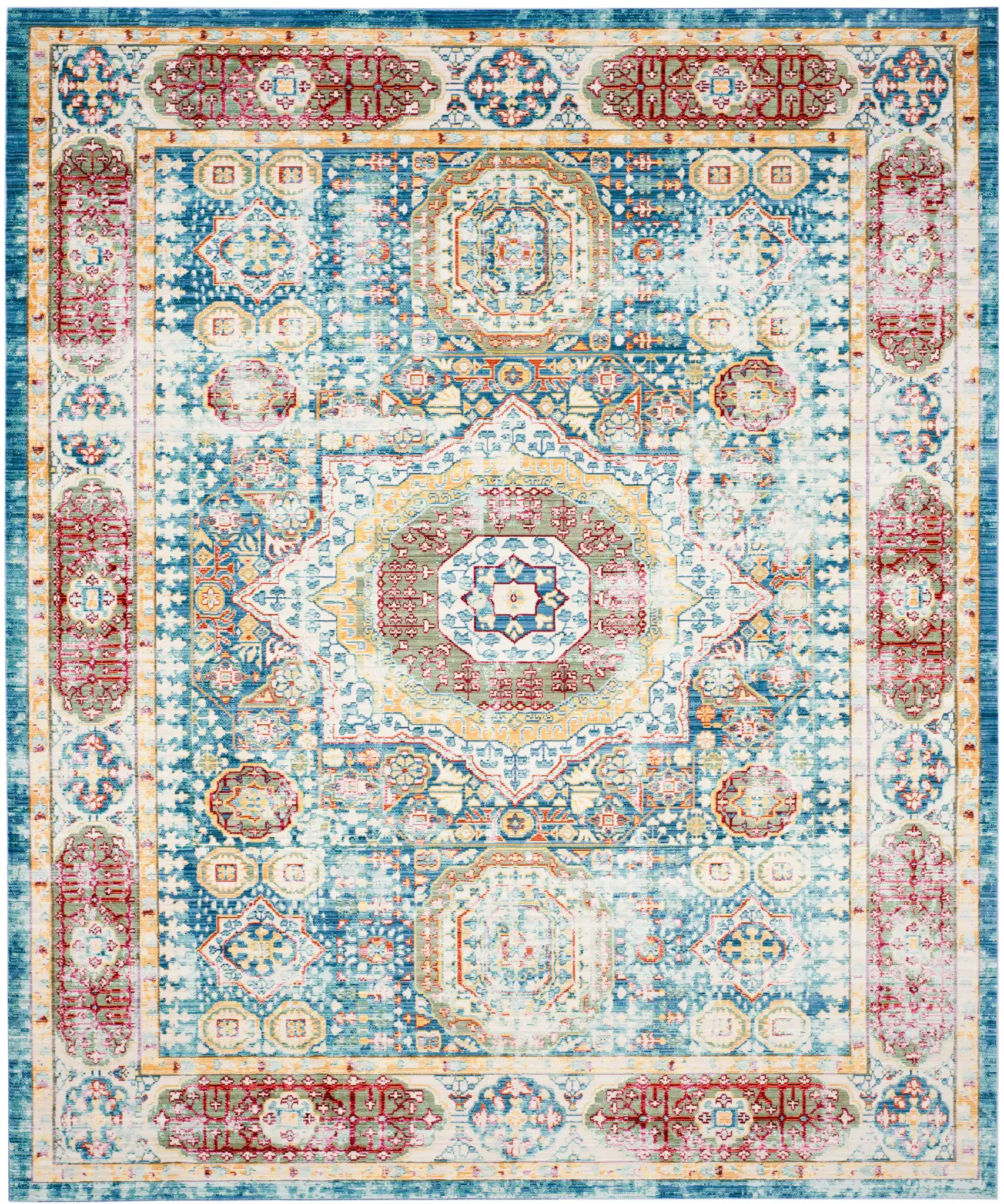 Valencia Medallion Rug in Blue / Multicolor