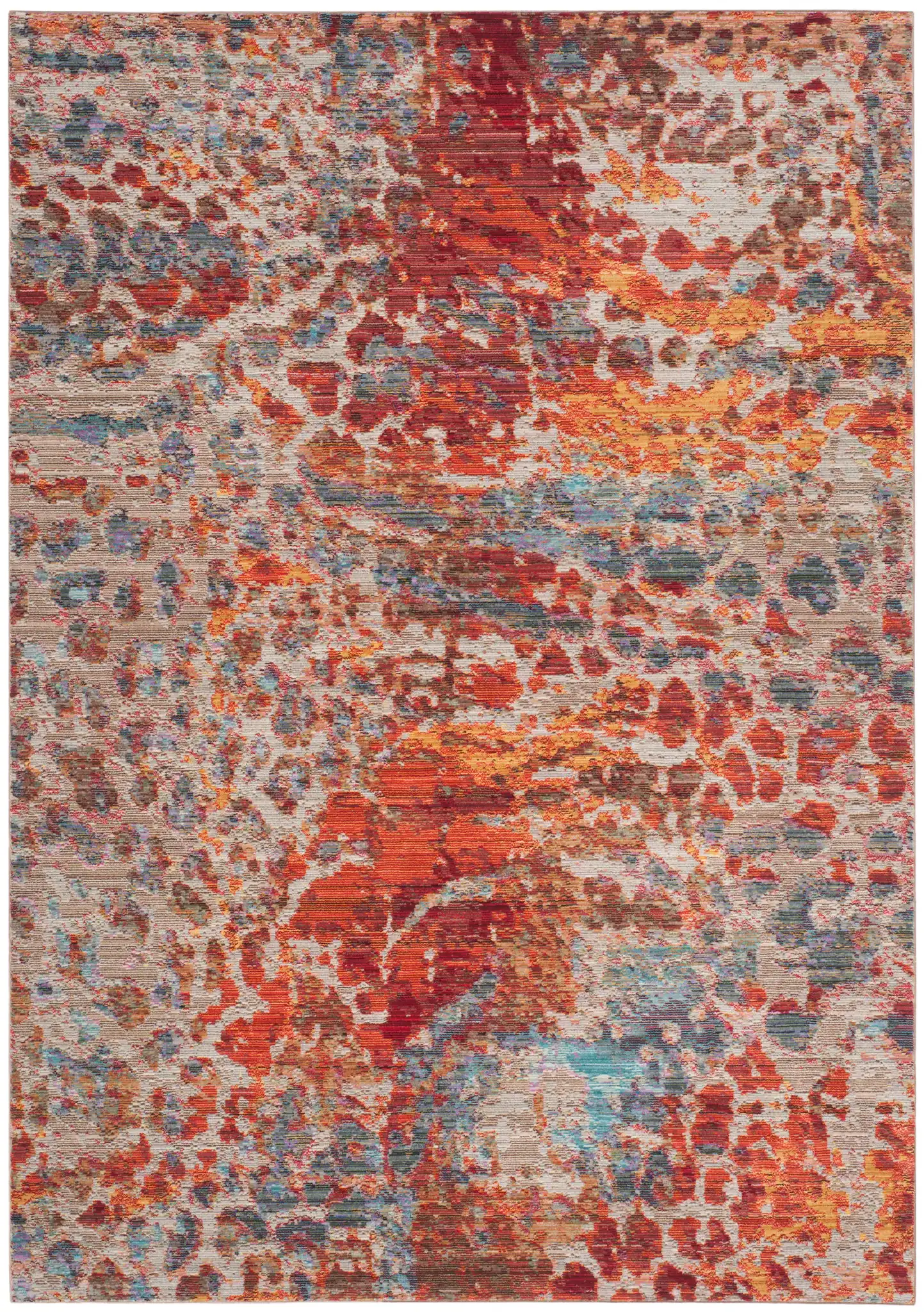 Valencia Abstract Mottled Rug in Multicolor, detail view