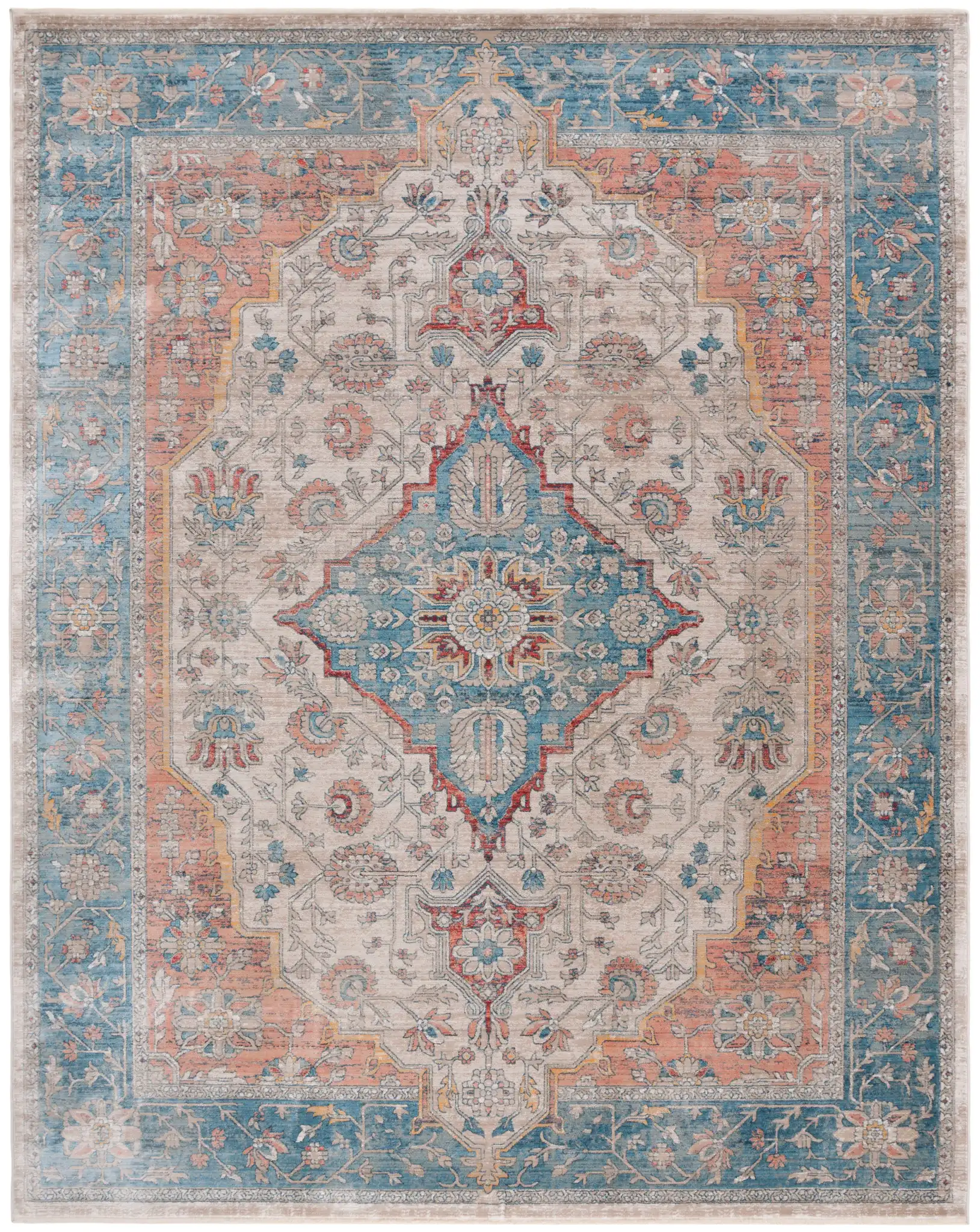 Victoria Anatolia Medallion Rug in Navy / Ivory