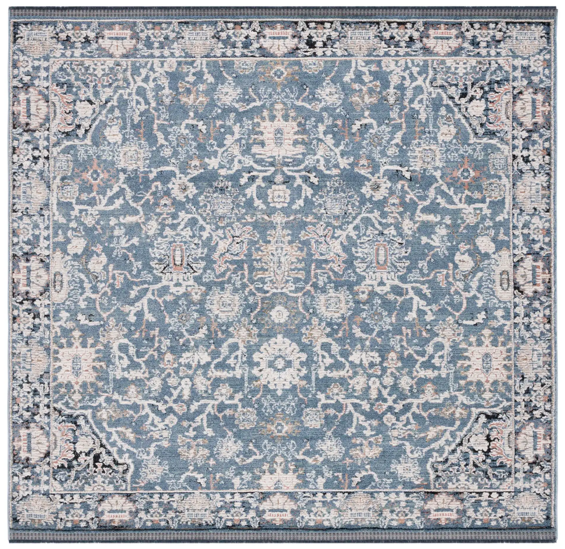 Vivaldi Floral Vine Rug in Navy / Ivory