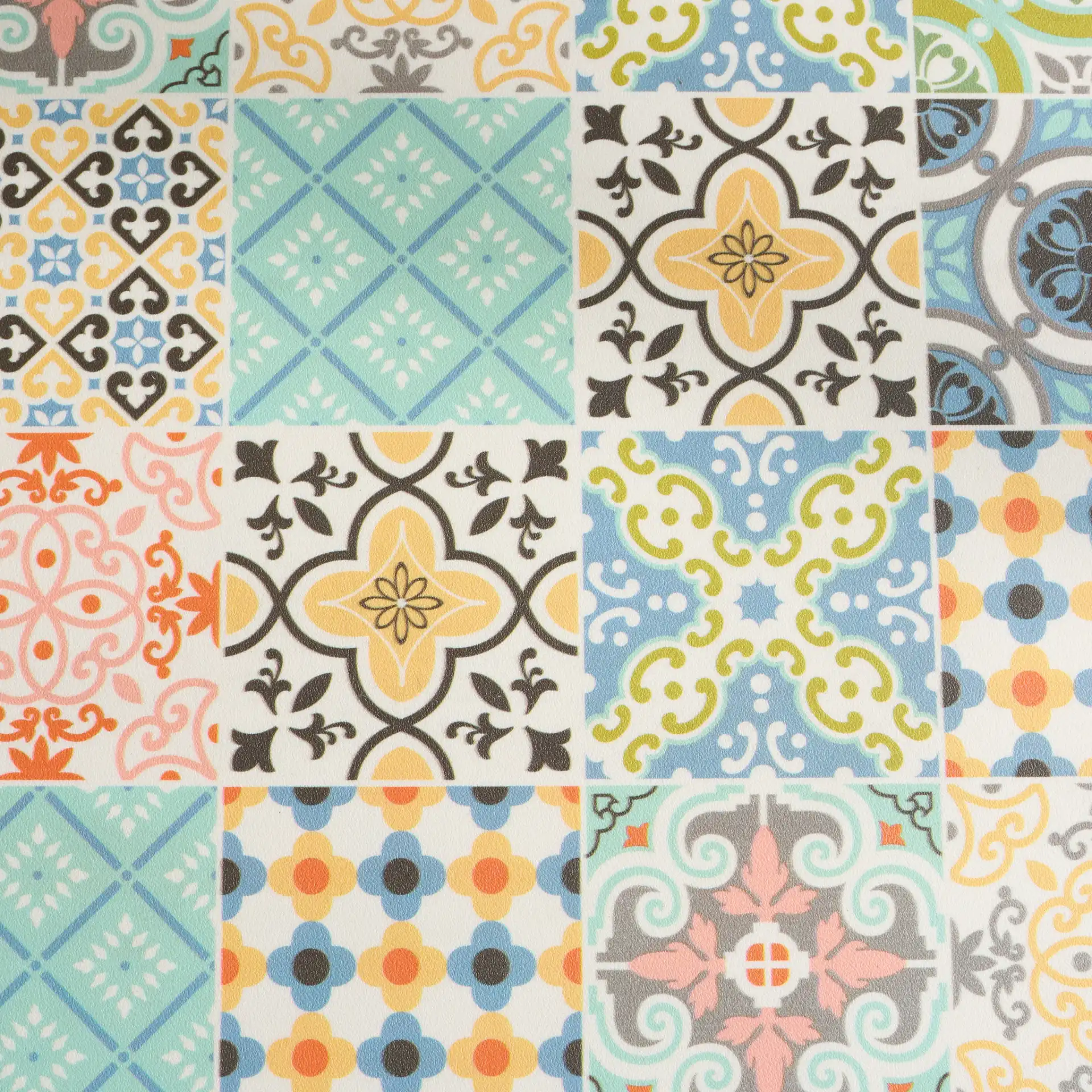 Vinyl Floor Mosaic Tile Rug in Vinyl Floor Mosaic Tile Rug in a styled room