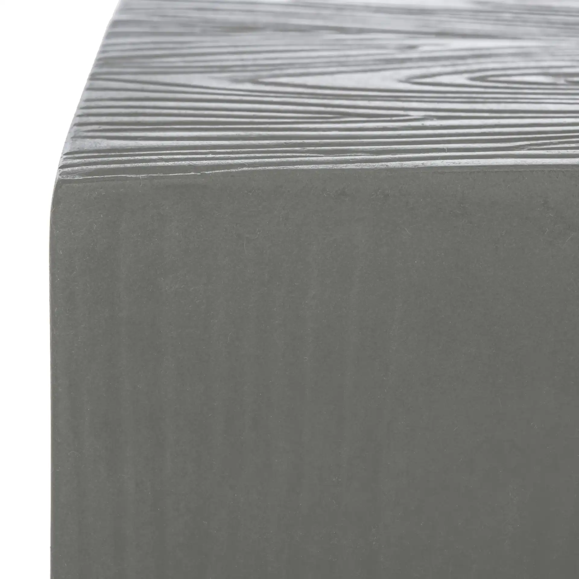 Cube Indoor/Outdoor Accent Stool in Dark Gray in a styled room