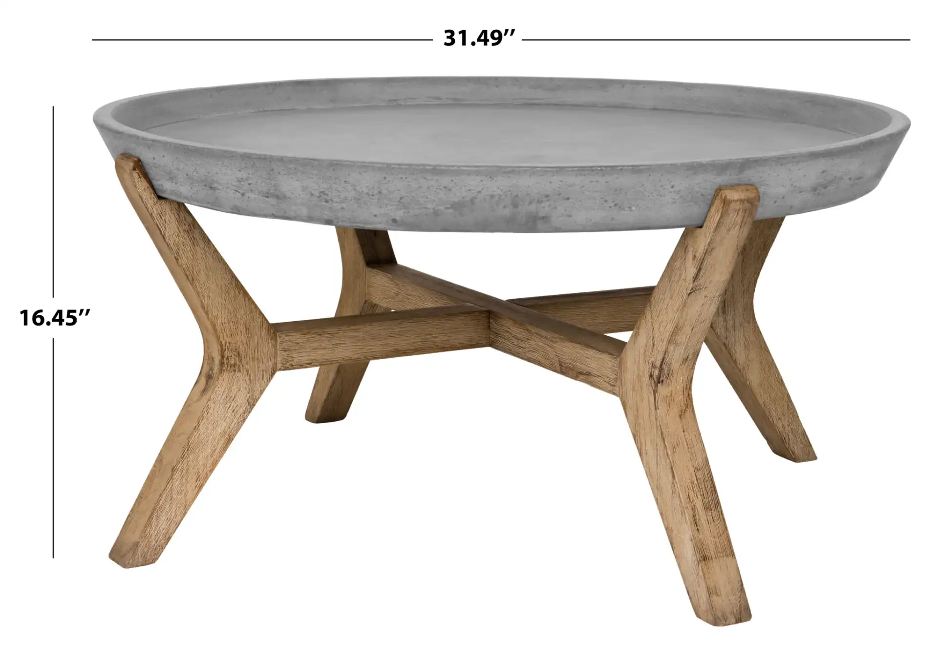 Wynn Indoor/Outdoor Coffee Table in Dark Gray, detail view