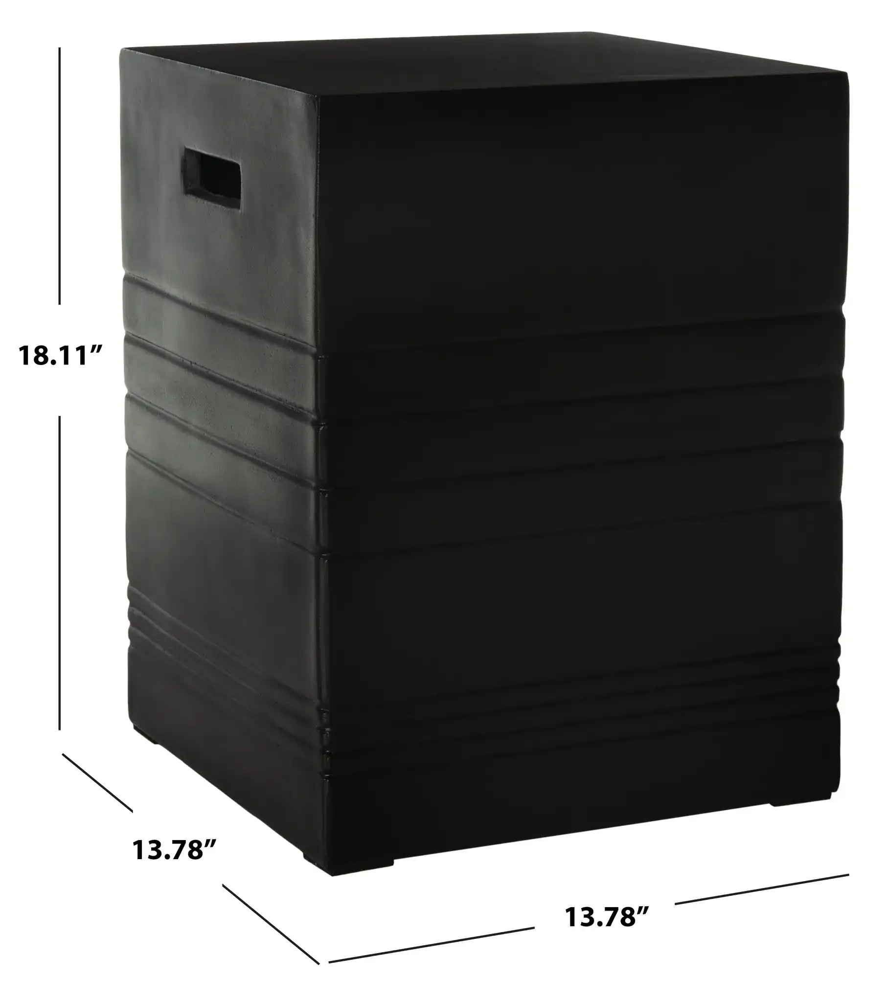Deidara Concrete Accent Stool in Black, detail view