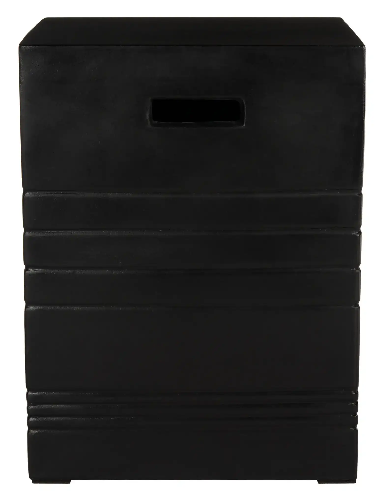 Deidara Concrete Accent Stool in Black, detail view