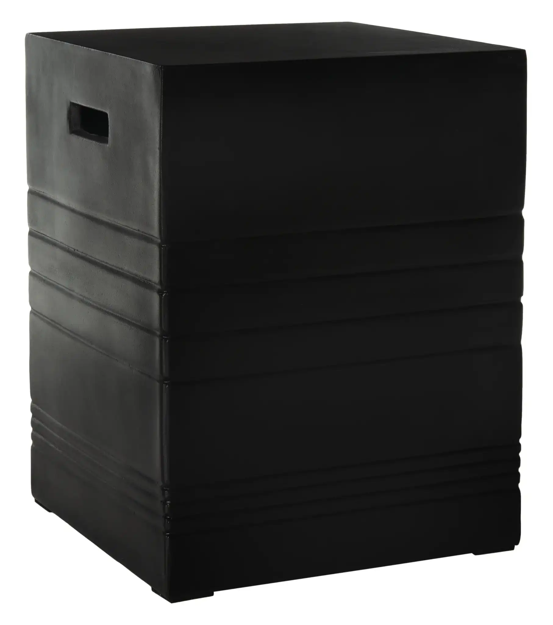 Deidara Concrete Accent Stool in Black, detail view