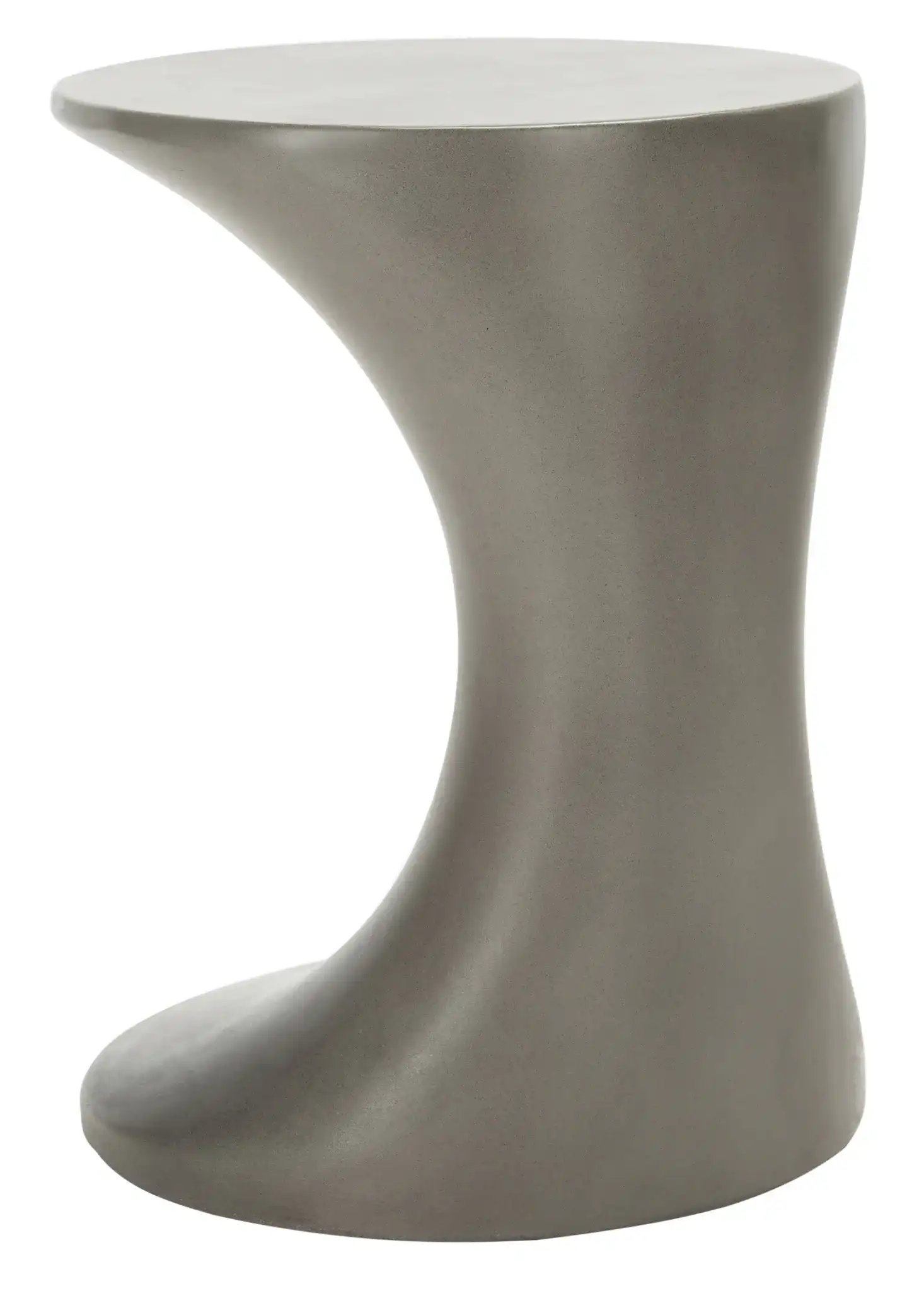 Kavita Concrete Accent Stool in Dark Gray, detail view