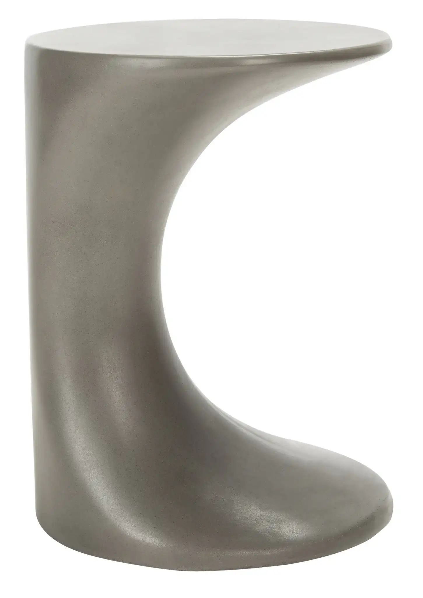 Kavita Concrete Accent Stool in Dark Gray, detail view