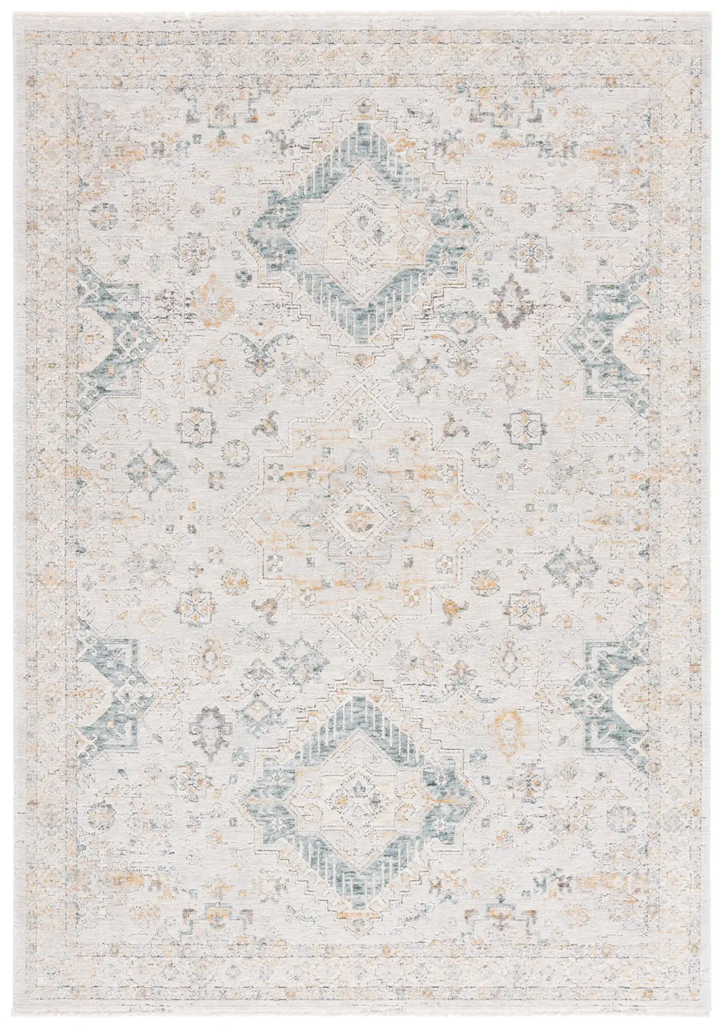 Verona Classic Medallion Rug in Ivory / Gold