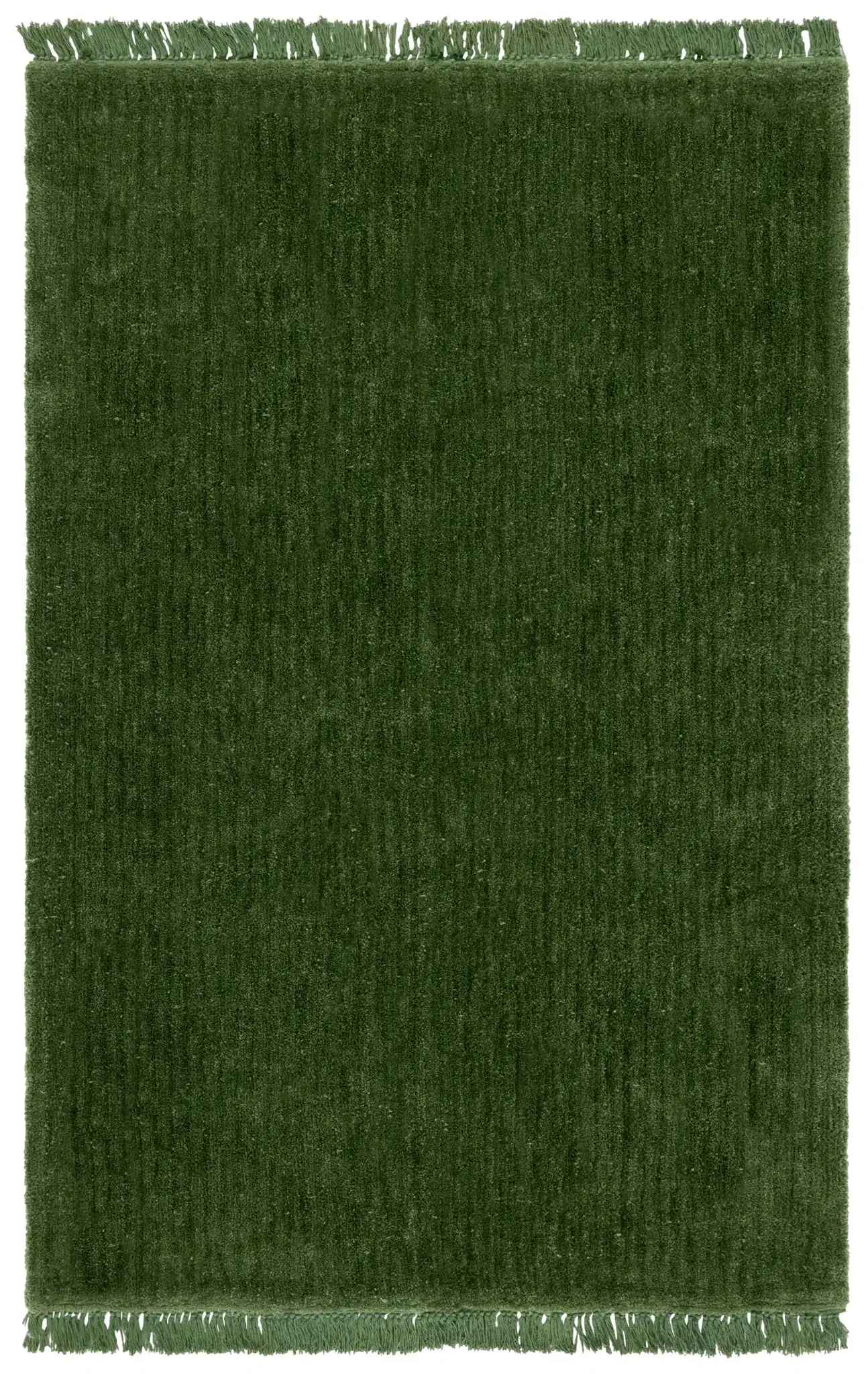 Vermont Ribbed Fringe Rug in Green