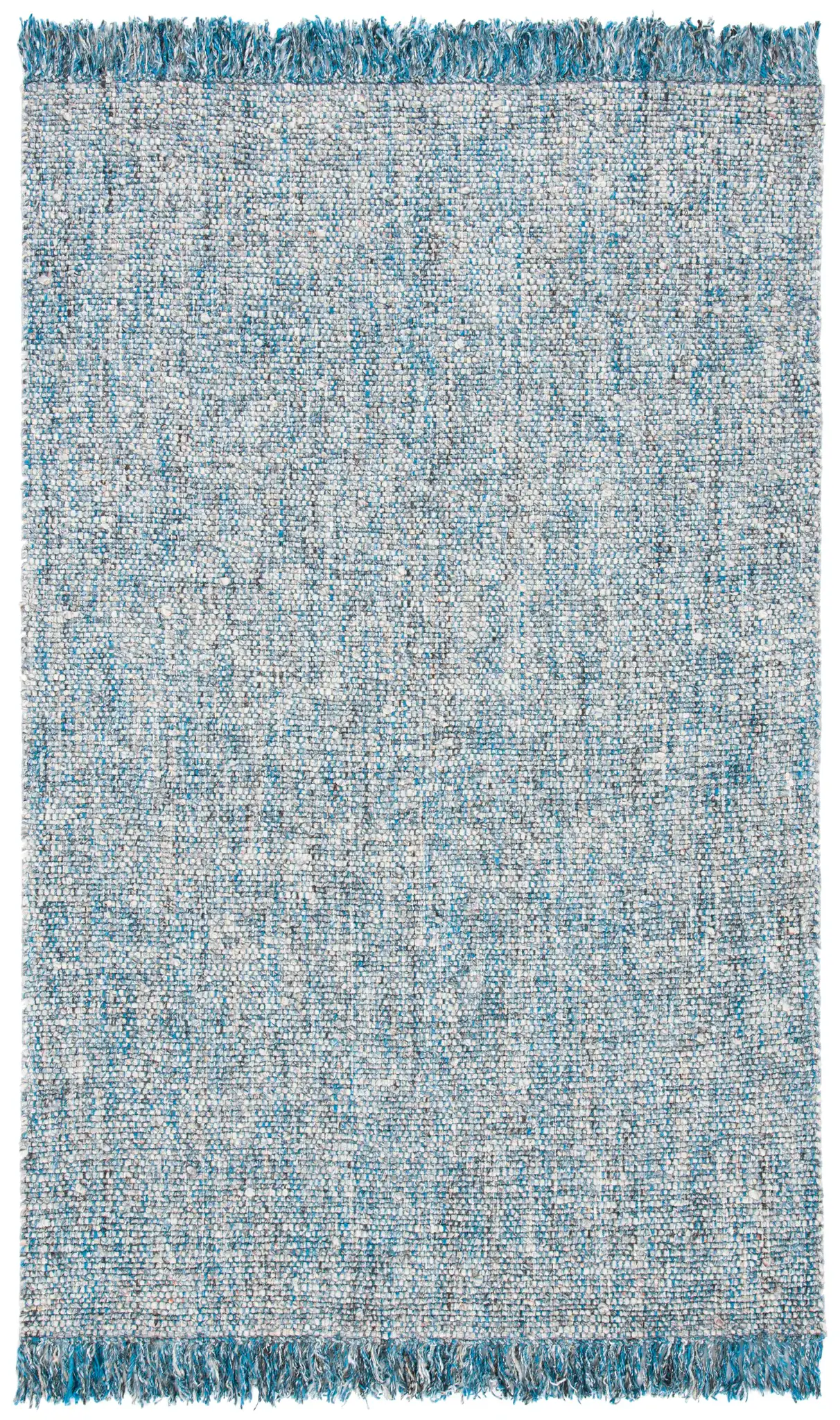 Vermont Textured Solid Hand-Loomed Rug in Blue / Gray