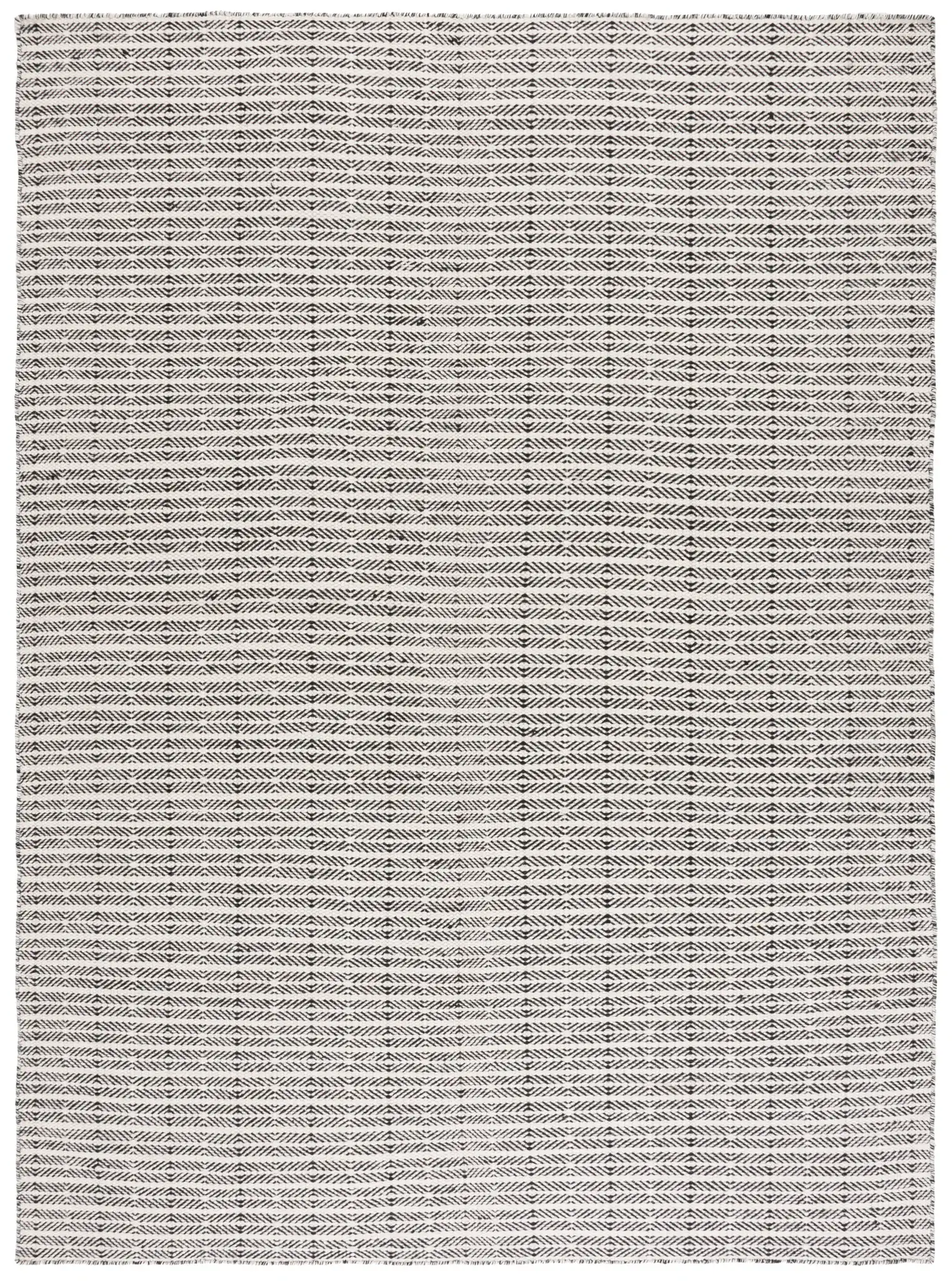 Vermont Chevron Hand-Tufted Wool Rug in Black / Ivory