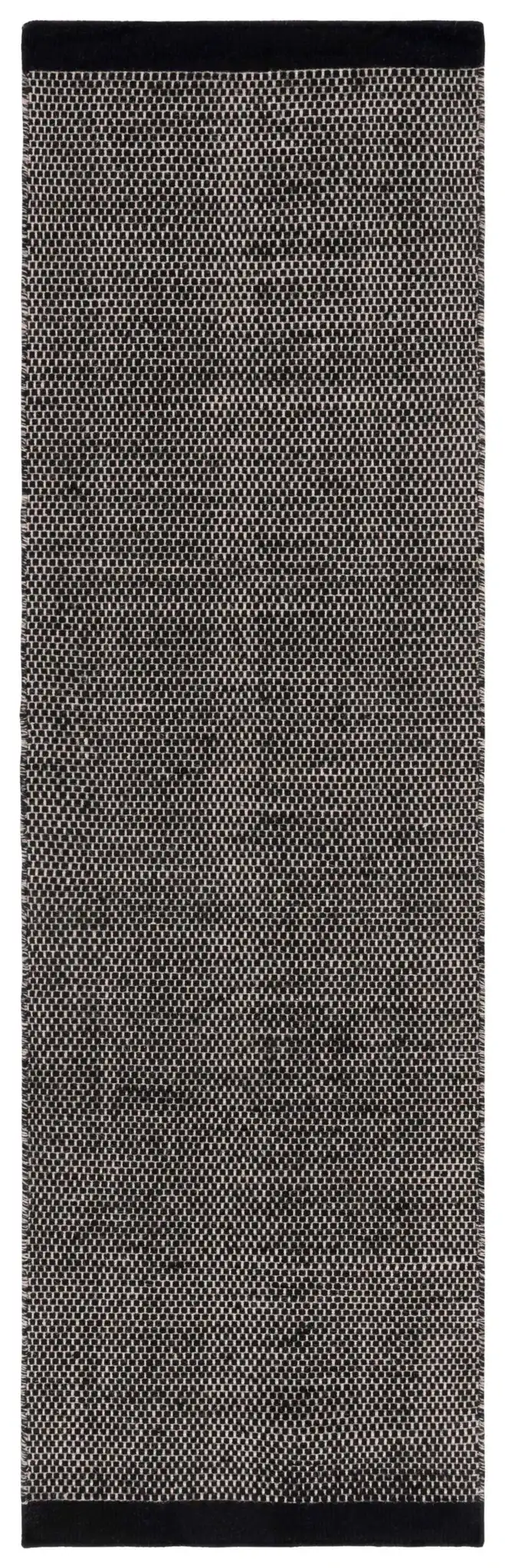 Vermont Basketweave Hand-Woven Wool Rug in Black