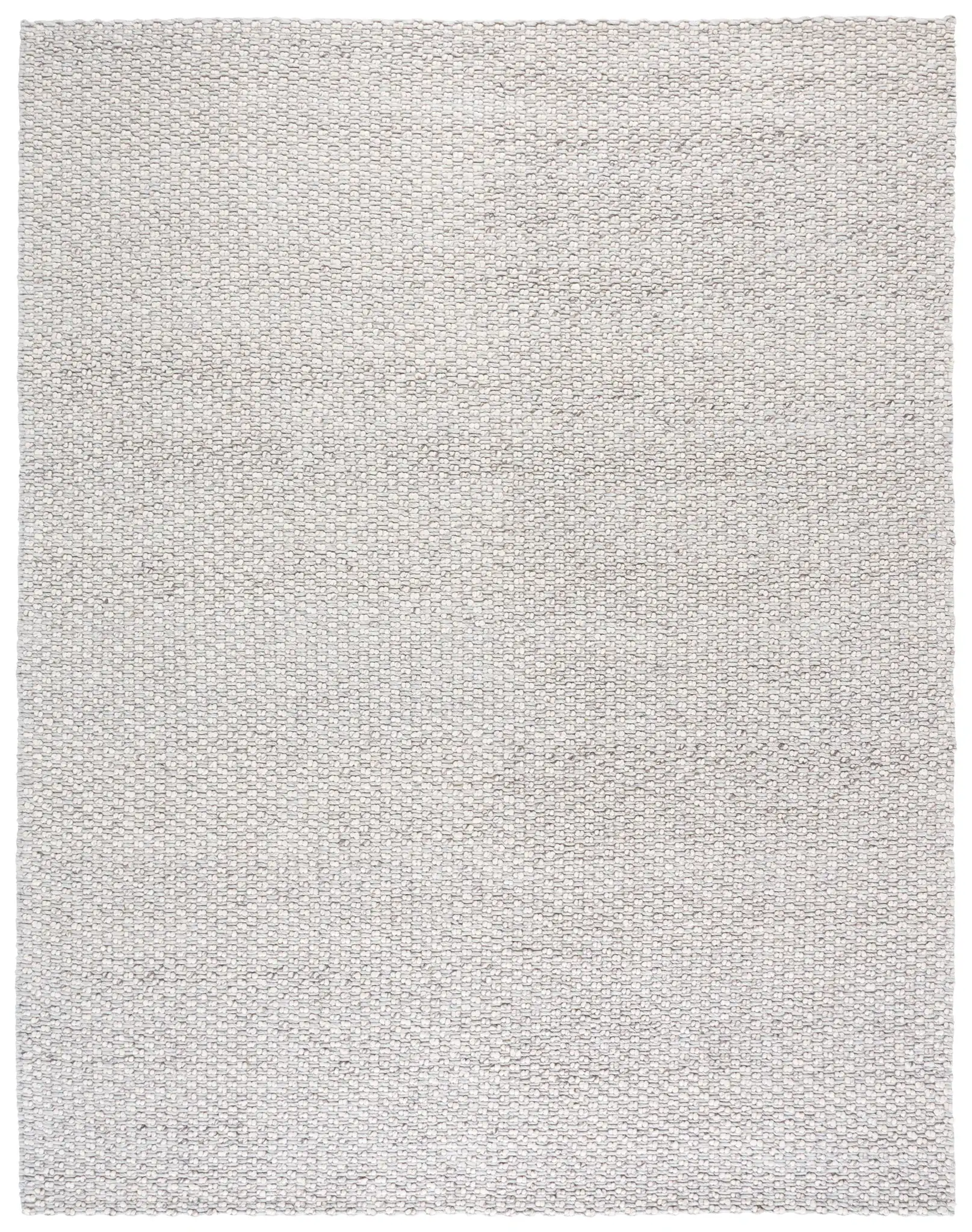 Vermont Pebbled Solid Hand-Woven Rug in Silver / Ivory