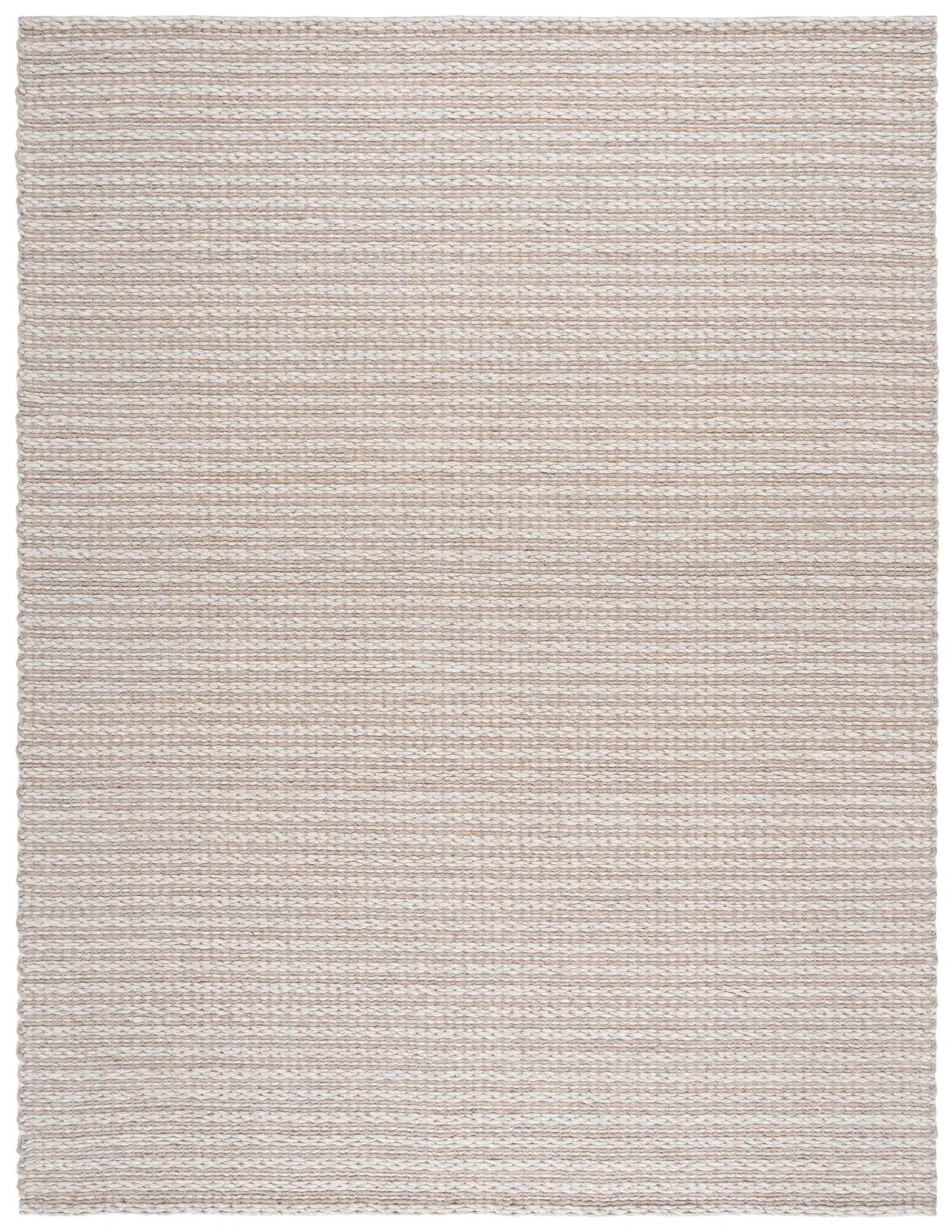 Vermont Striped Hand-Woven Rug in Brown / Silver
