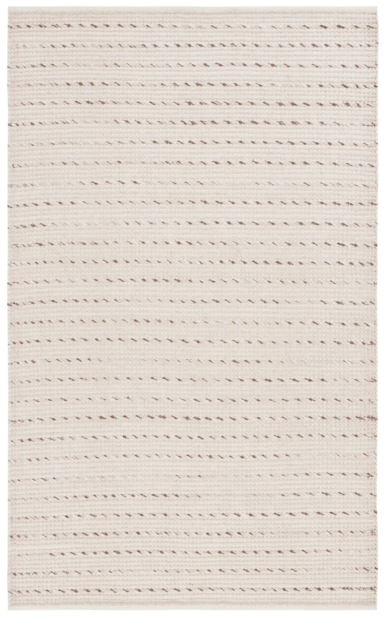 Vermont Dashed Stripe Flatweave Wool Rug in Ivory / Beige