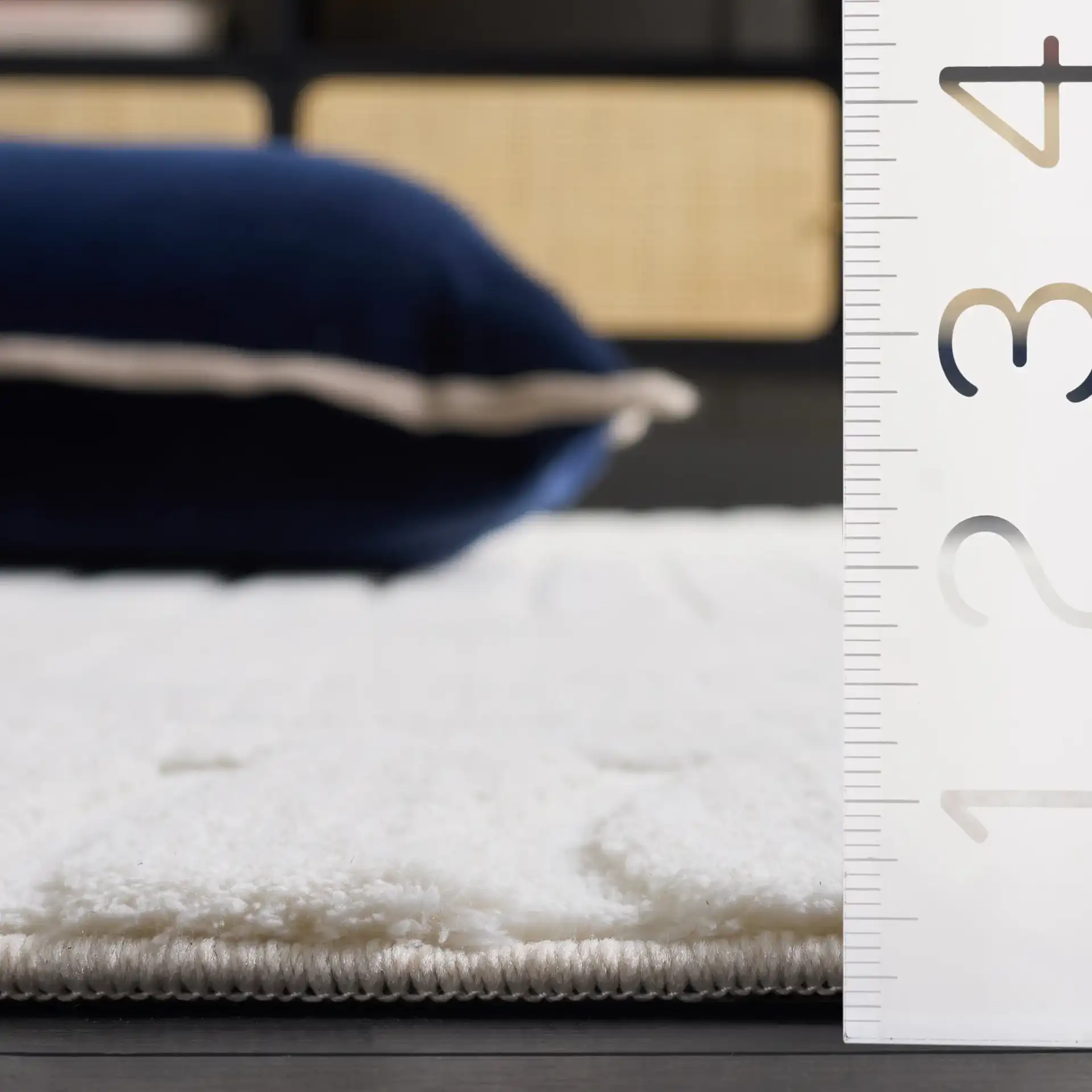 Versailles Concentric Arches Washable Rug in Ivory in a styled room