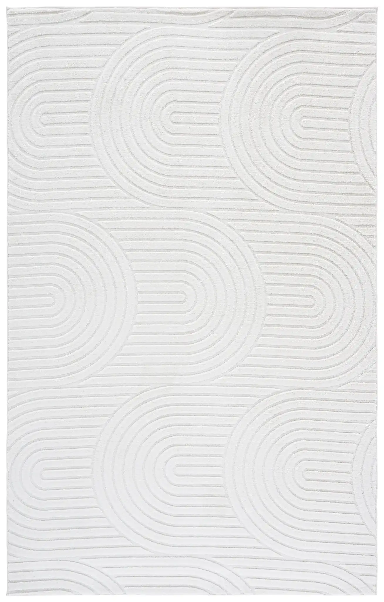 Versailles Nested Arches Washable Rug in Ivory
