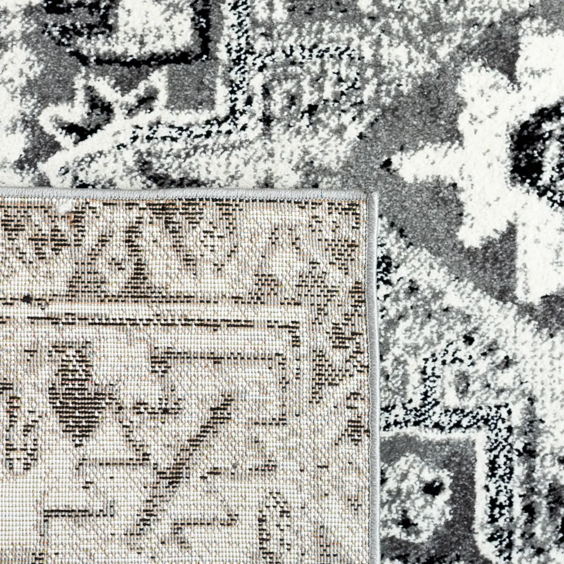 Vintage Hamadan Medallion Rug in Gray / Ivory in a styled room