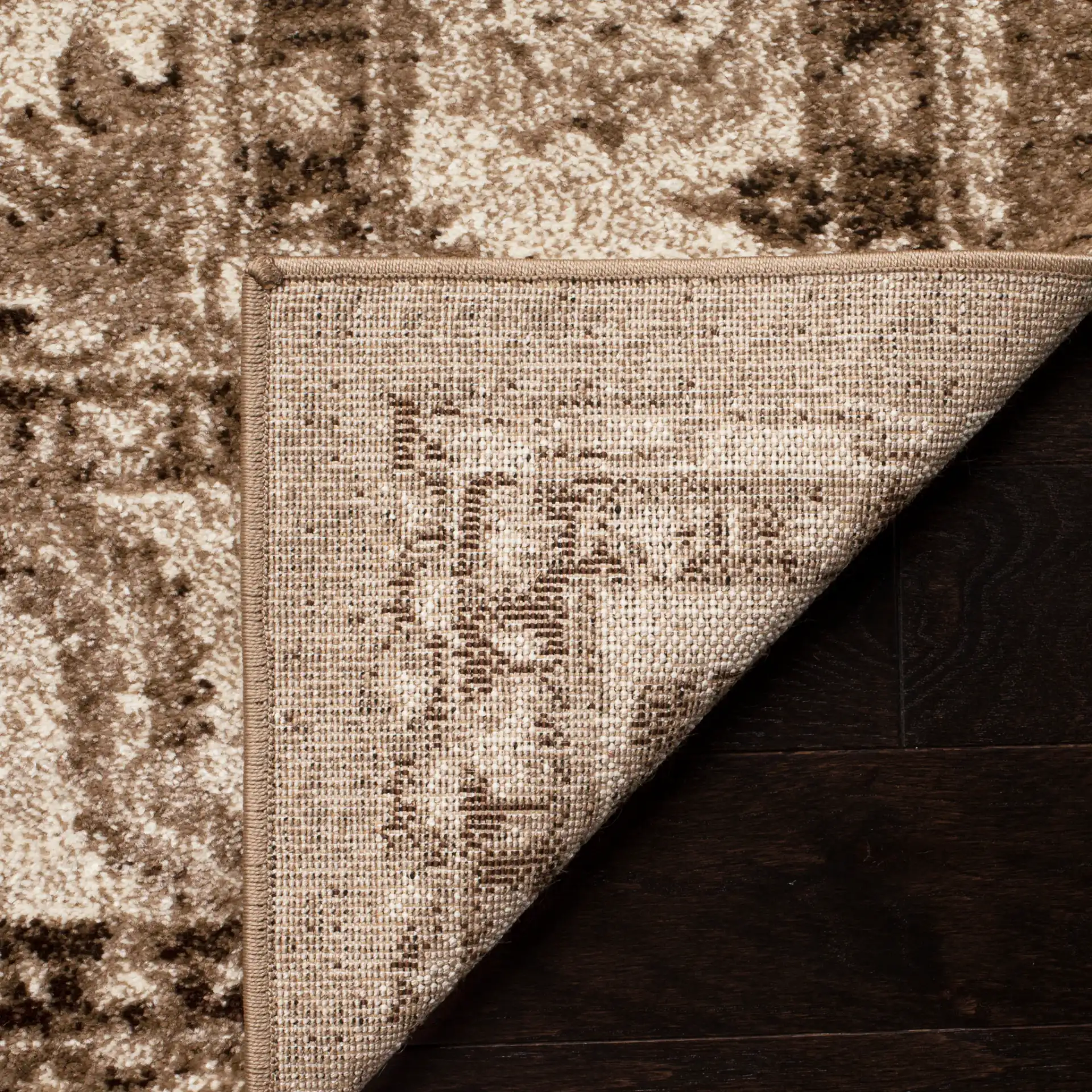 Vintage Hamadan Rosette Bordered Rug in Taupe in a styled room