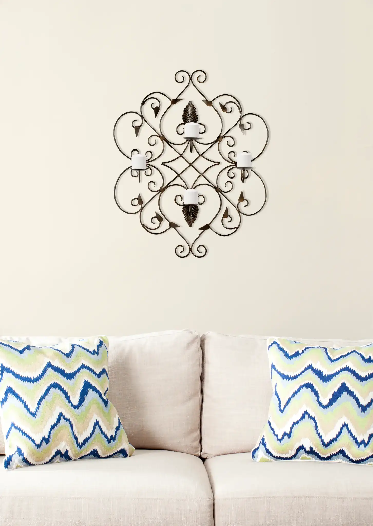 Votive Wall Decor in Rustic in a styled room