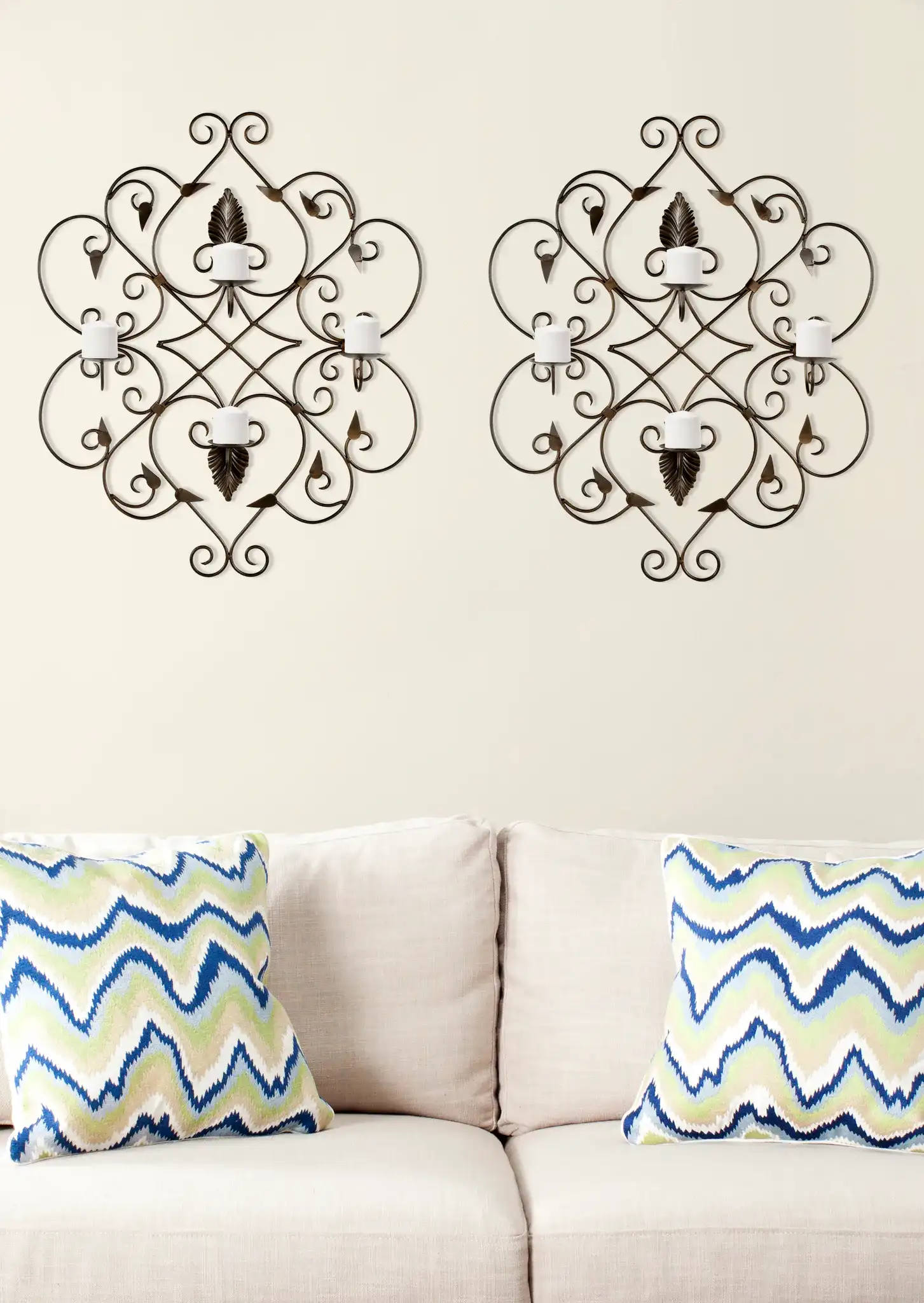 Votive Wall Decor in Rustic in a styled room