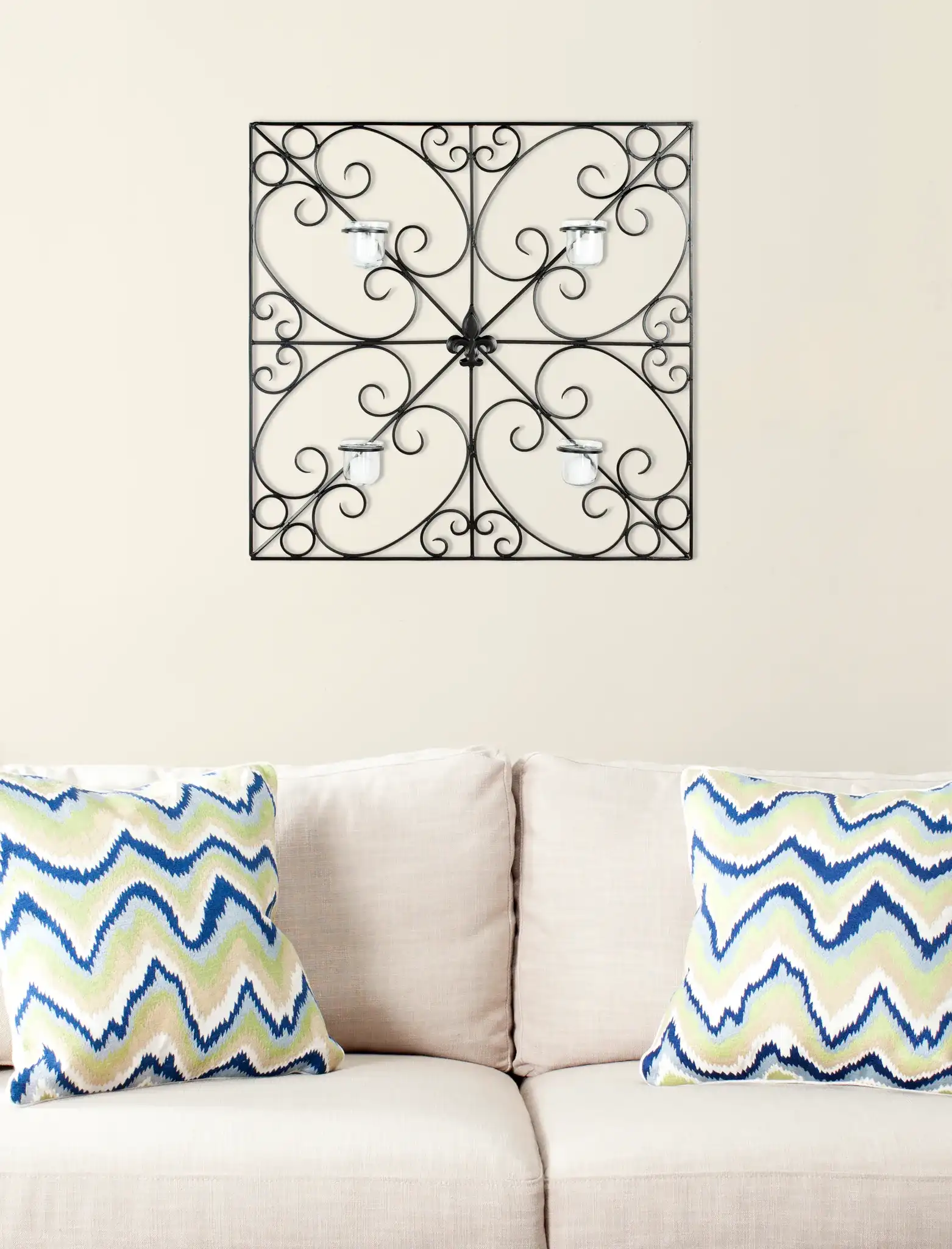 Votive Wall Decor in Black in a styled room