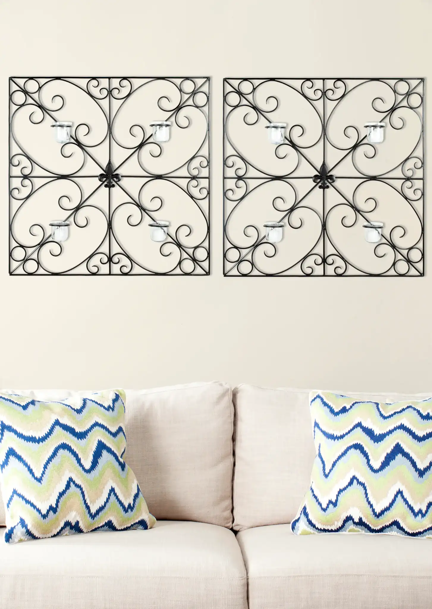 Votive Wall Decor in Black in a styled room