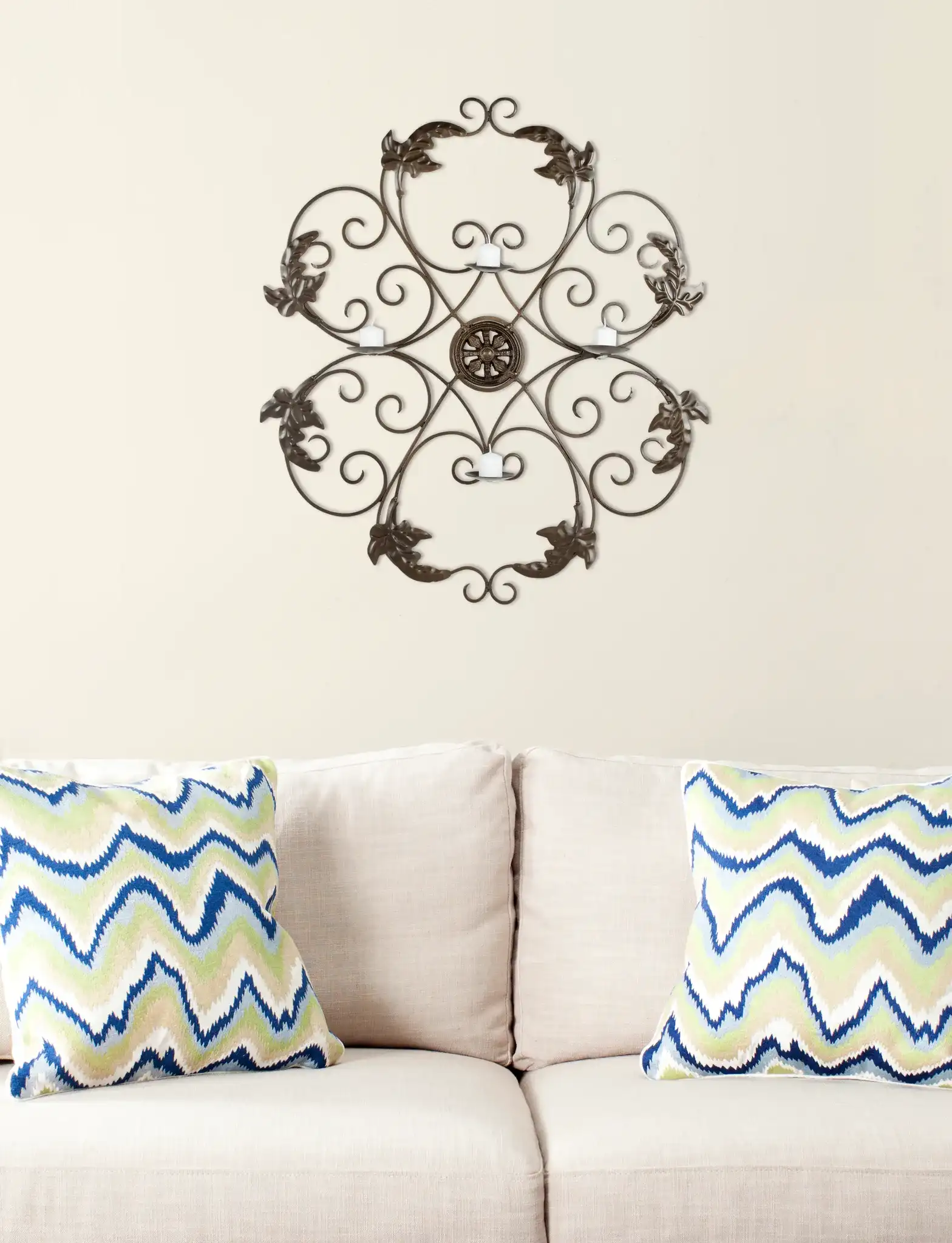 Pillar Wall Decor in Rustic in a styled room