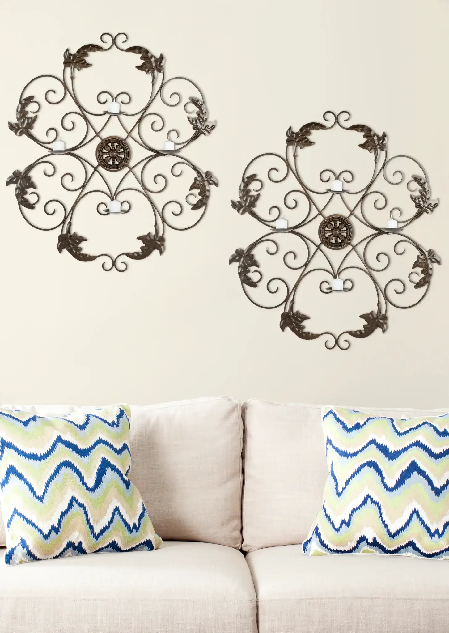 Pillar Wall Decor in Rustic in a styled room