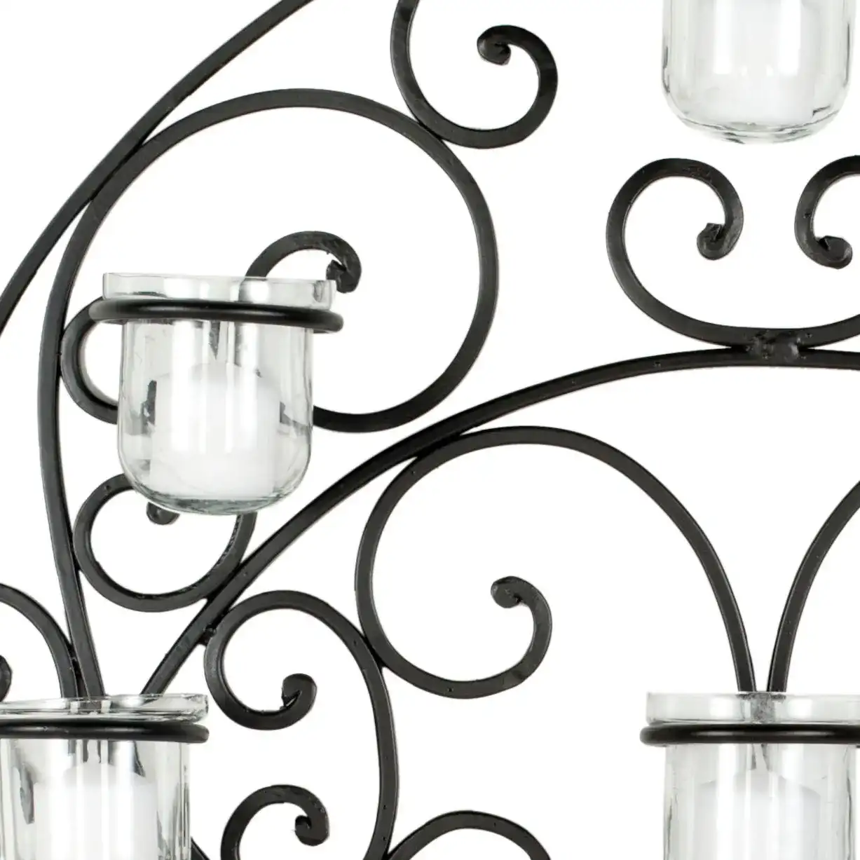 Tea Light Wall Decor in Black, detail view