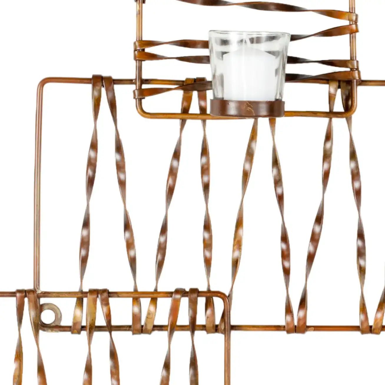 Votive Wall Decor in Burnt Copper, detail view