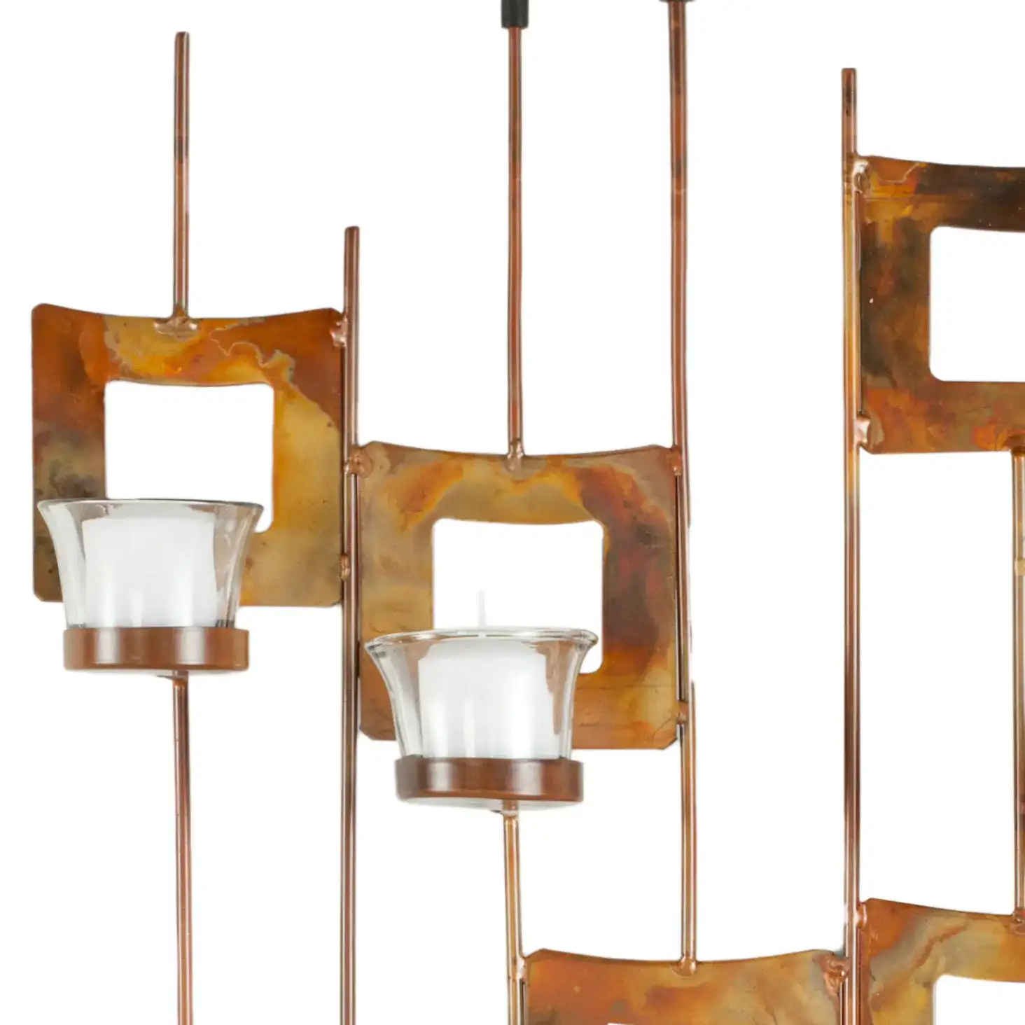 Votive Wall Decor in Burnt Copper, detail view
