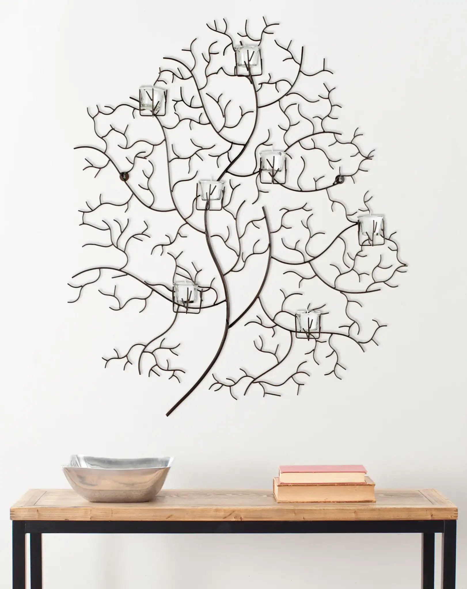 Votive Wall Decor in Rustic in a styled room