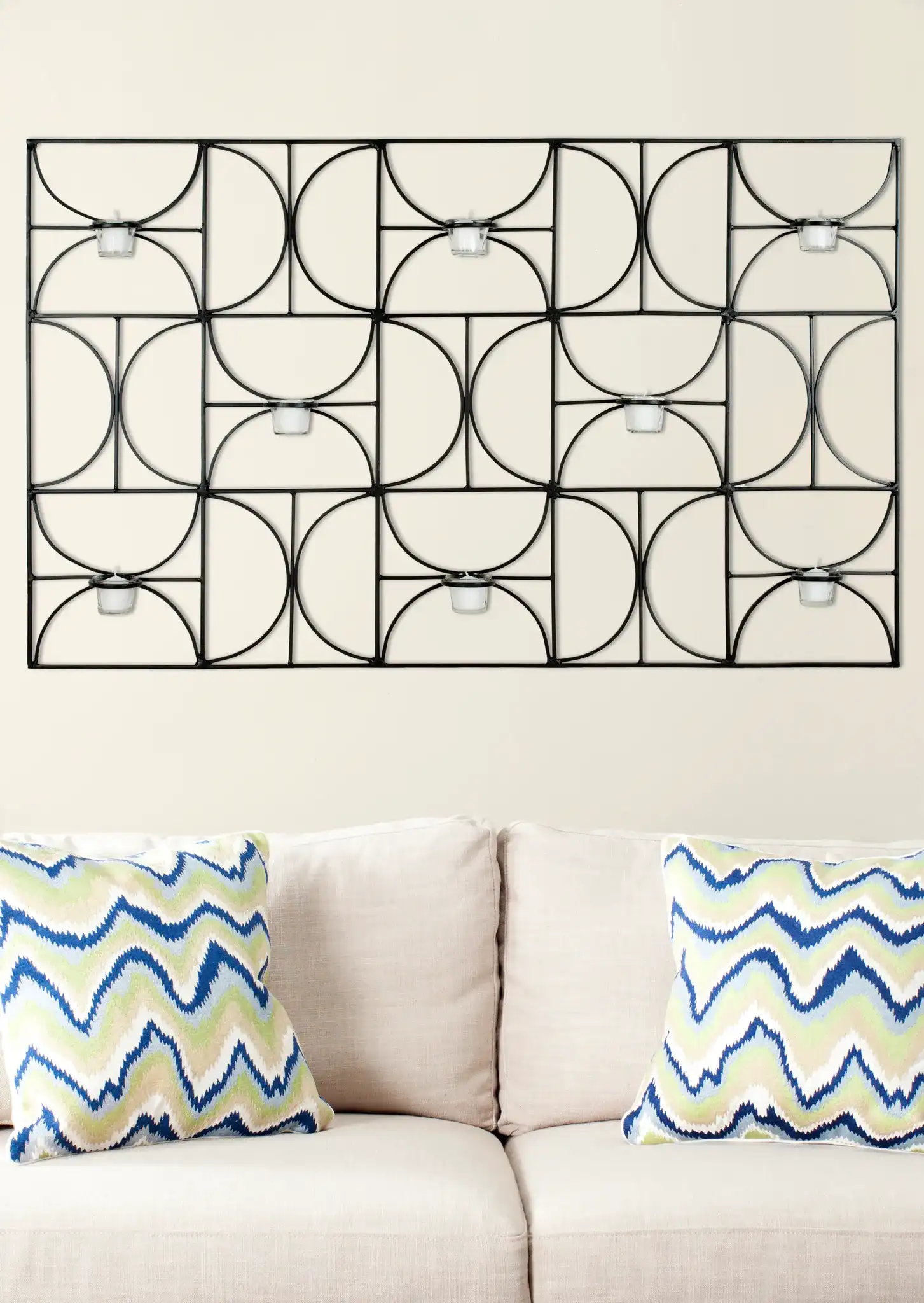 Votive Wall Decor in Black in a styled room