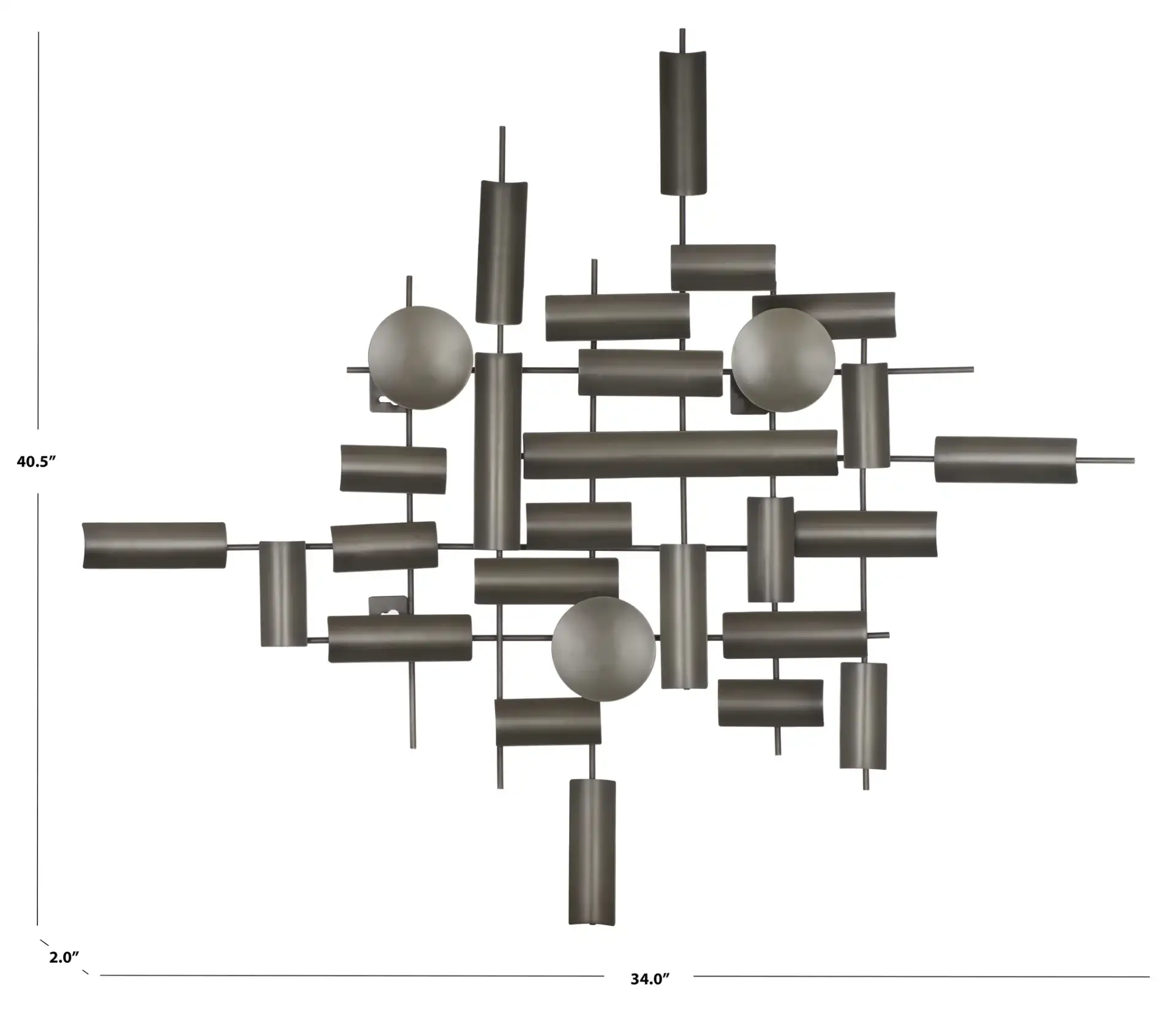 Nevaeh 34.5" Wall Decor in Antique Silver, detail view